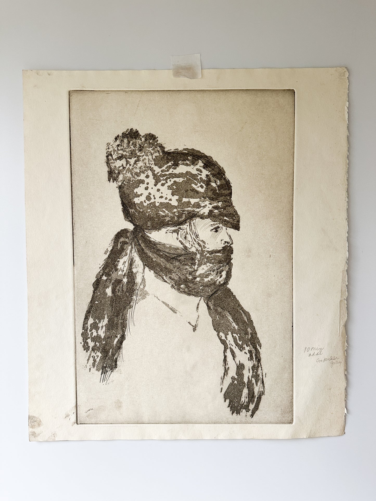"MIDWESTERN SELF-PORTRAIT” Etching by Late Artist Jane Matteson
