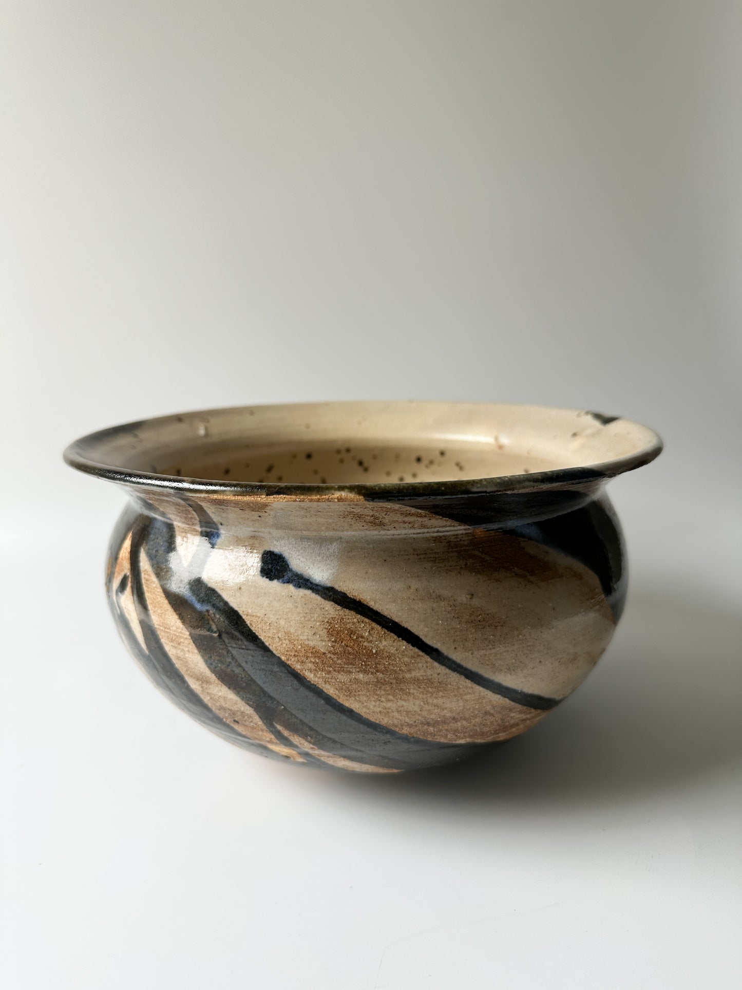Studio Pottery Bowl Swirl Glaze