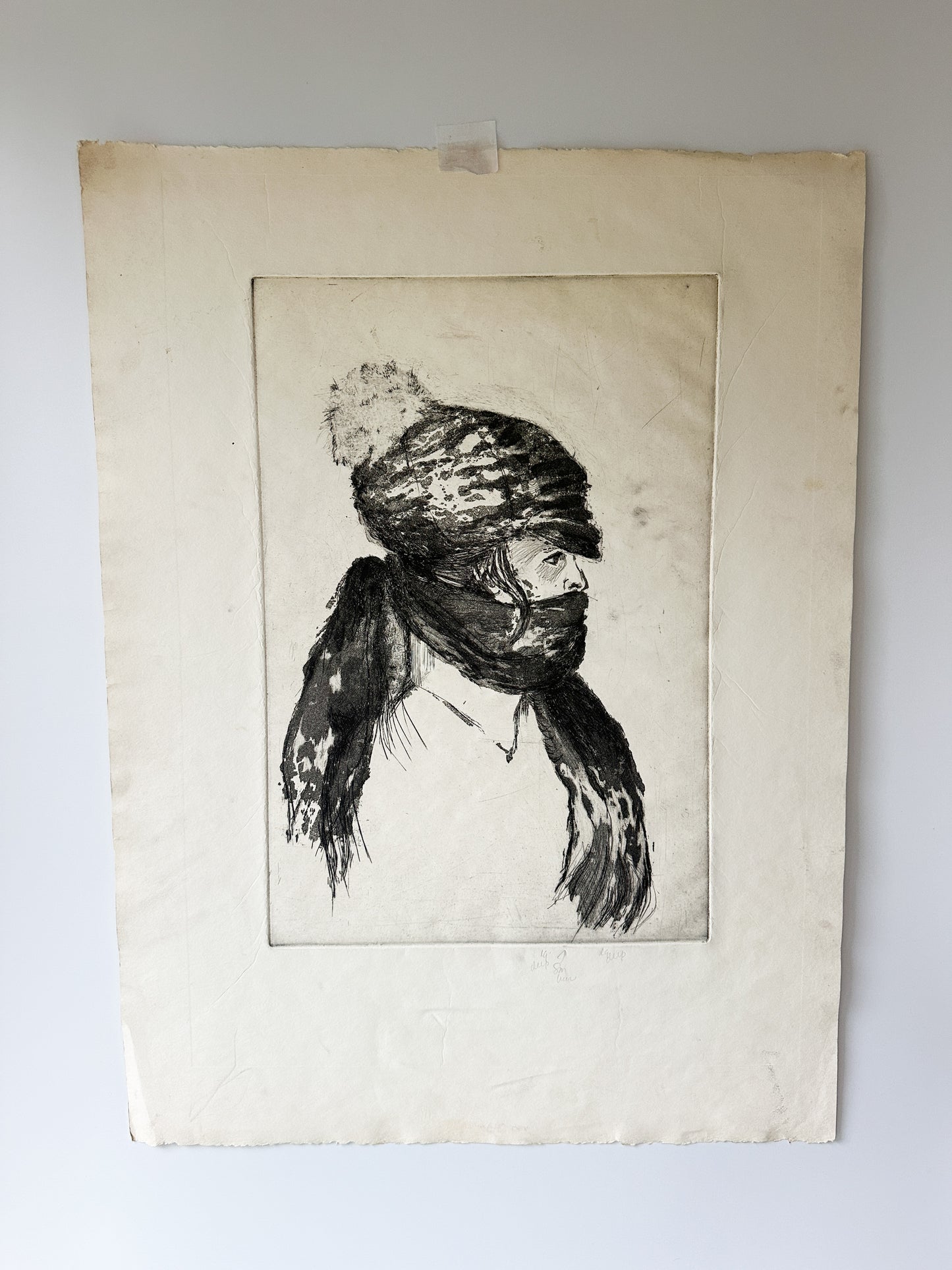 "MIDWESTERN SELF-PORTRAIT” Etching by Late Artist Jane Matteson
