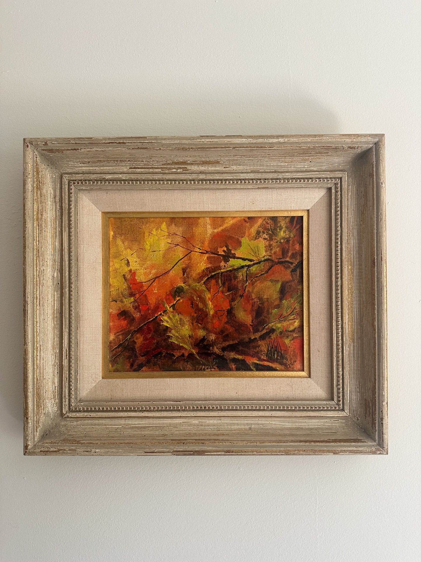 Vintage Fall Foliage Oil Painting (signed)