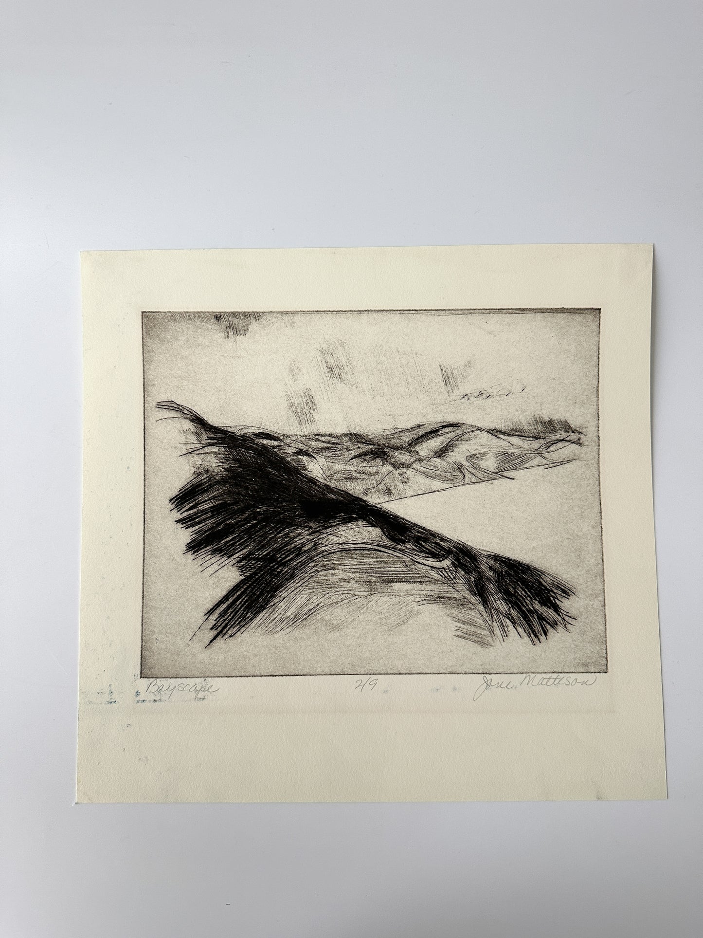 "BAYSCAPE" Etching by Late Artist Jane Matteson