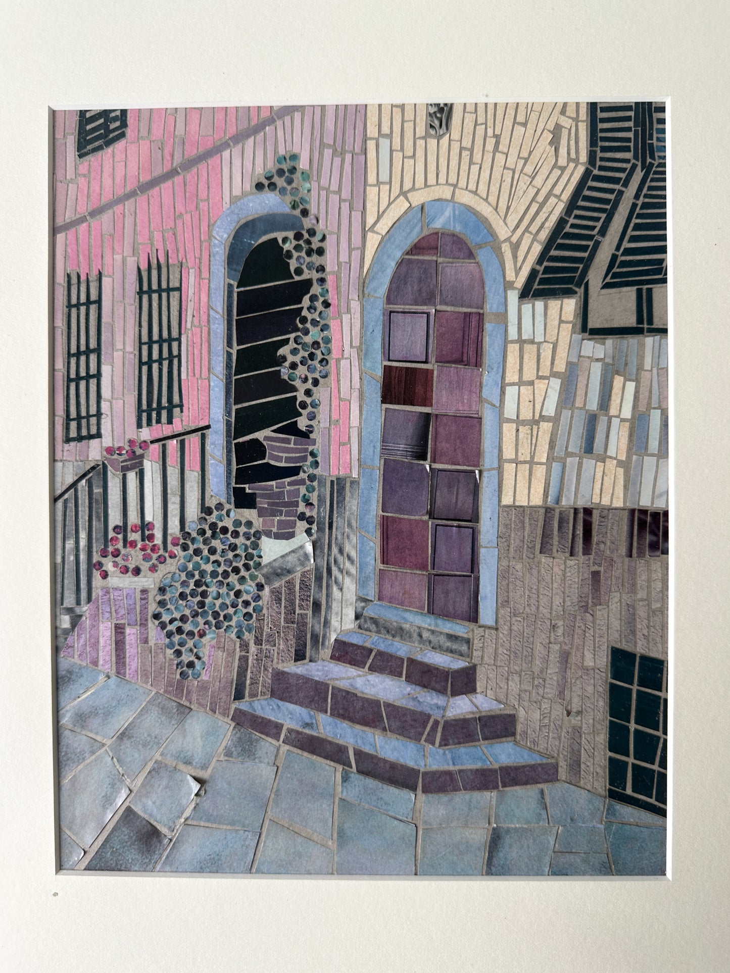 Paper Mosaic Art of Doorway in Italy