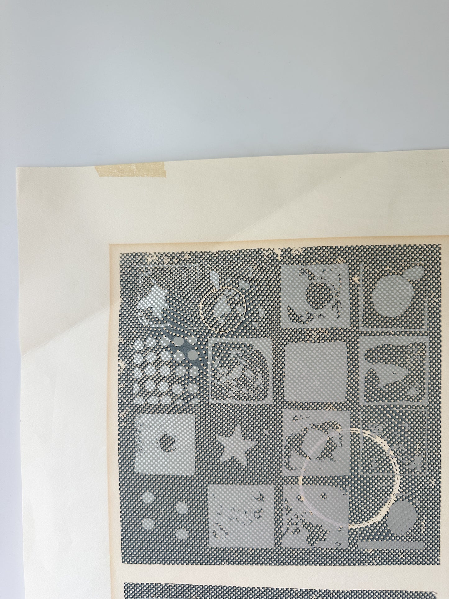 Black and Silver Ink Abstract - Screenprint by the late Velda Warner - SIGNED (29.5”W x 21”H)