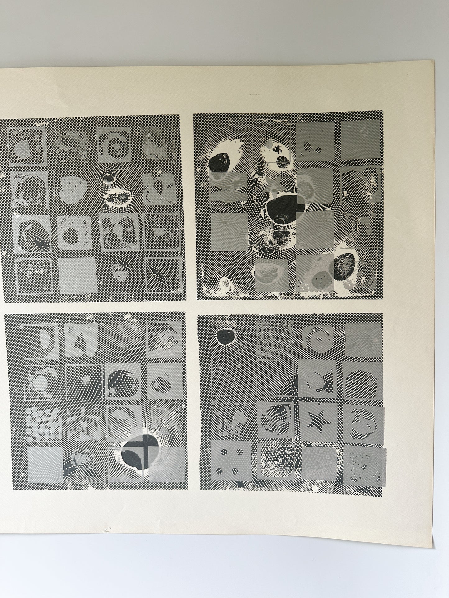 Black and Silver Ink Abstract - Screenprint by the late Velda Warner (29”W x 20.5”H)
