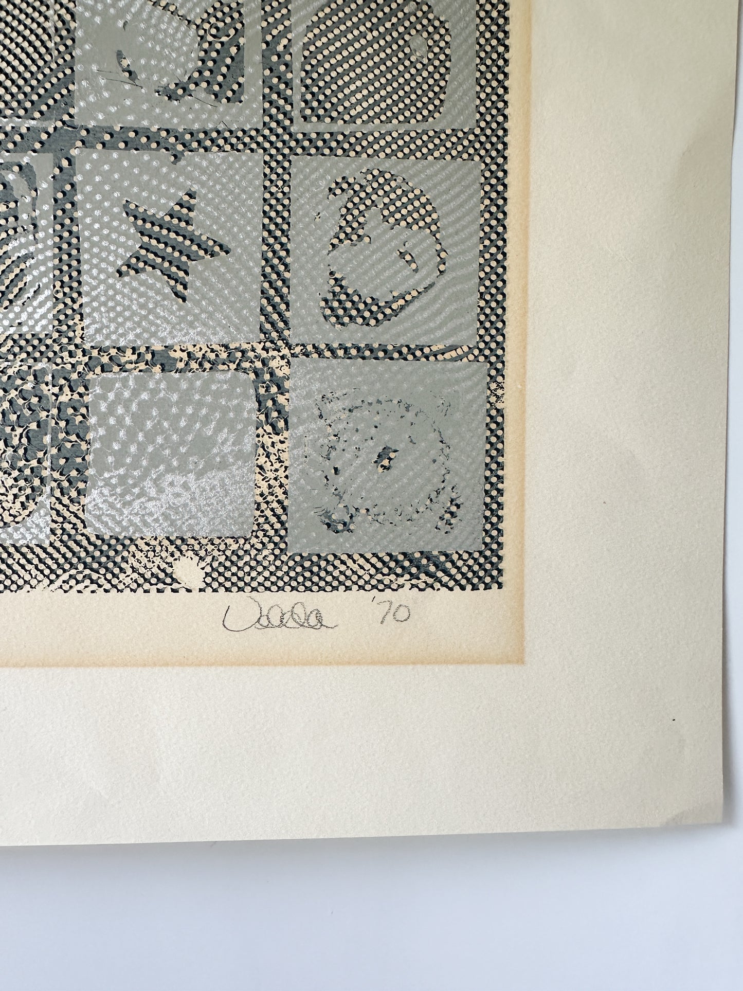 Black and Silver Ink Abstract - Screenprint by the late Velda Warner - SIGNED (29.5”W x 21”H)