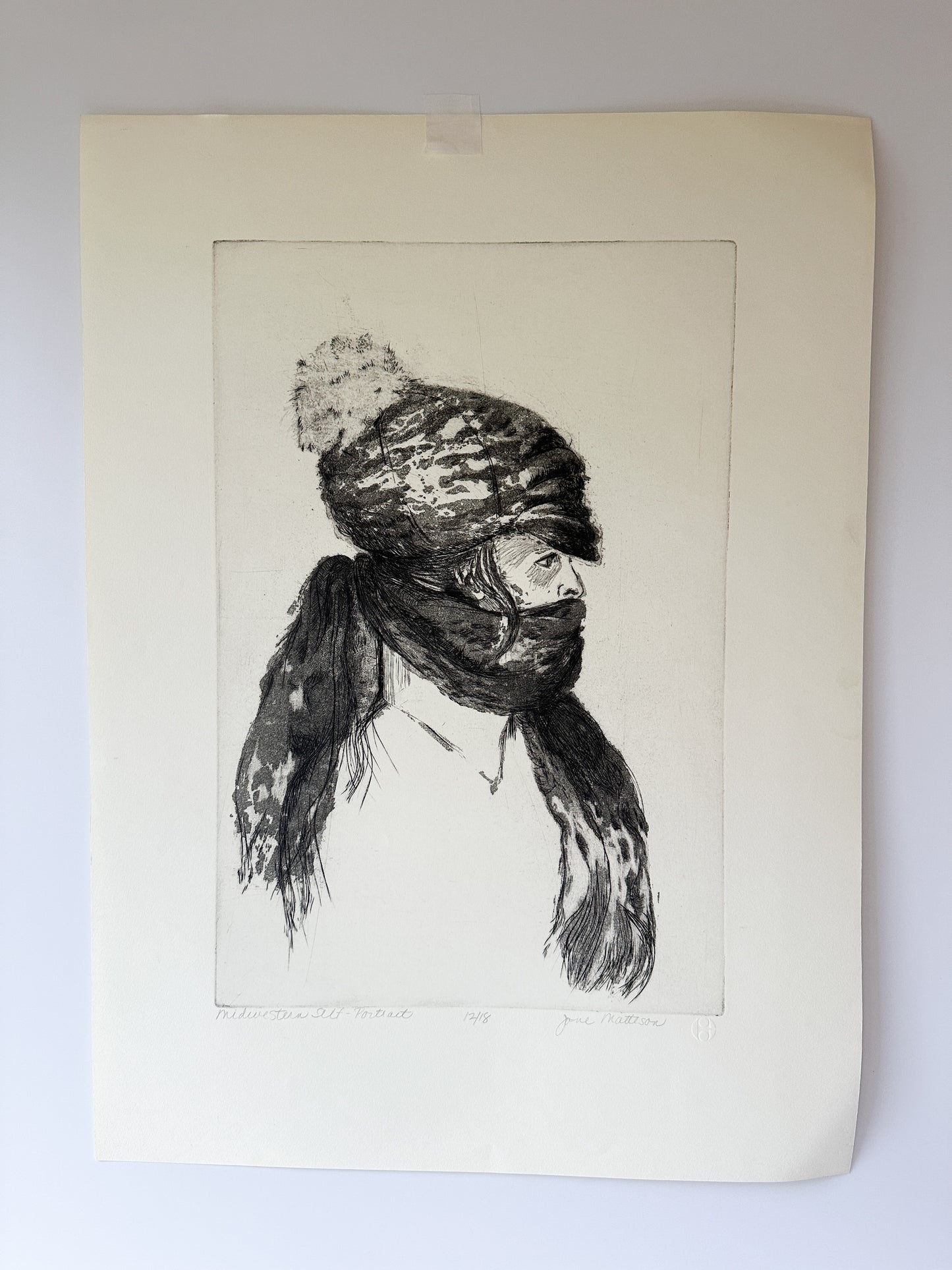 "MIDWESTERN SELF-PORTRAIT” Etching by Late Artist Jane Matteson