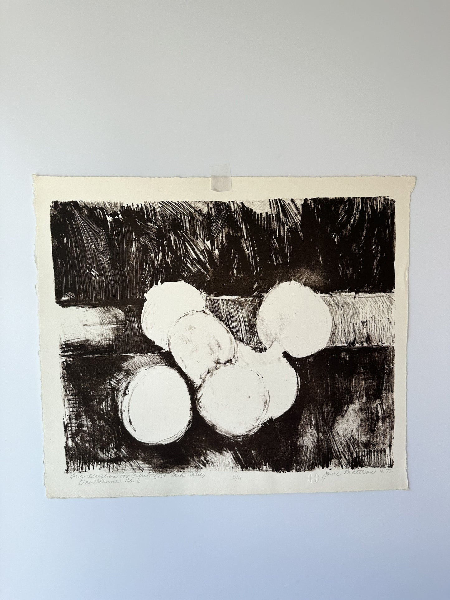 “TRANSCRIPTION FOR FRUIT” (for Erik Satie) Gnossienne No. 6 by Late Artist Jane Matteson