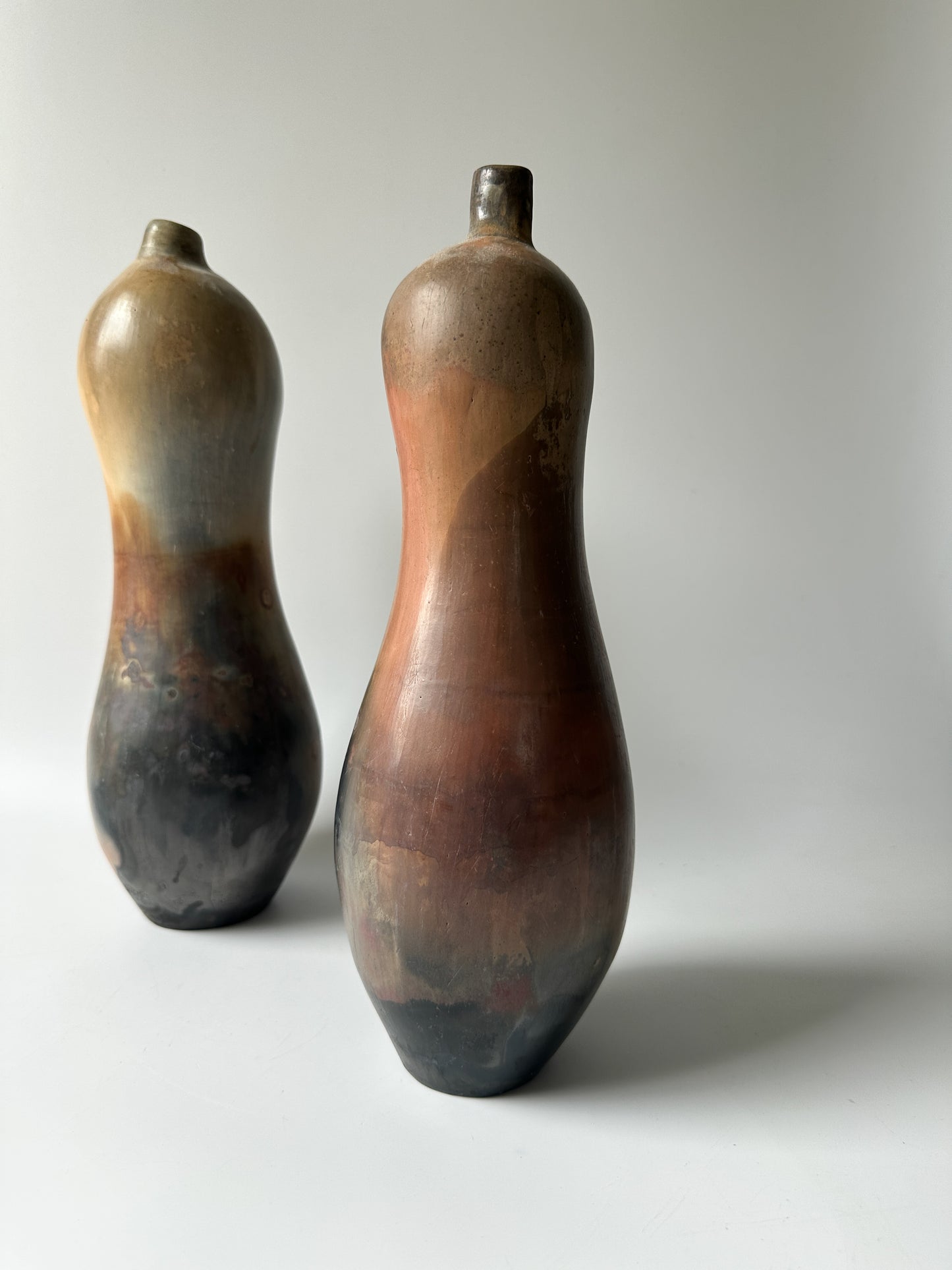 Pair of Abstract Artist Ceramic Sculptures (signed)