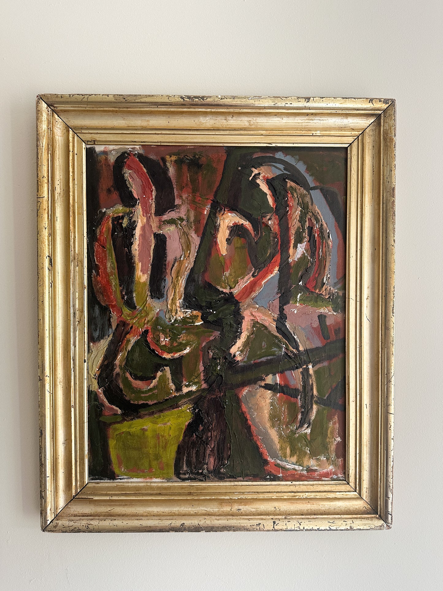 20th Century School, Abstract Figures, Impasto Oil On Board