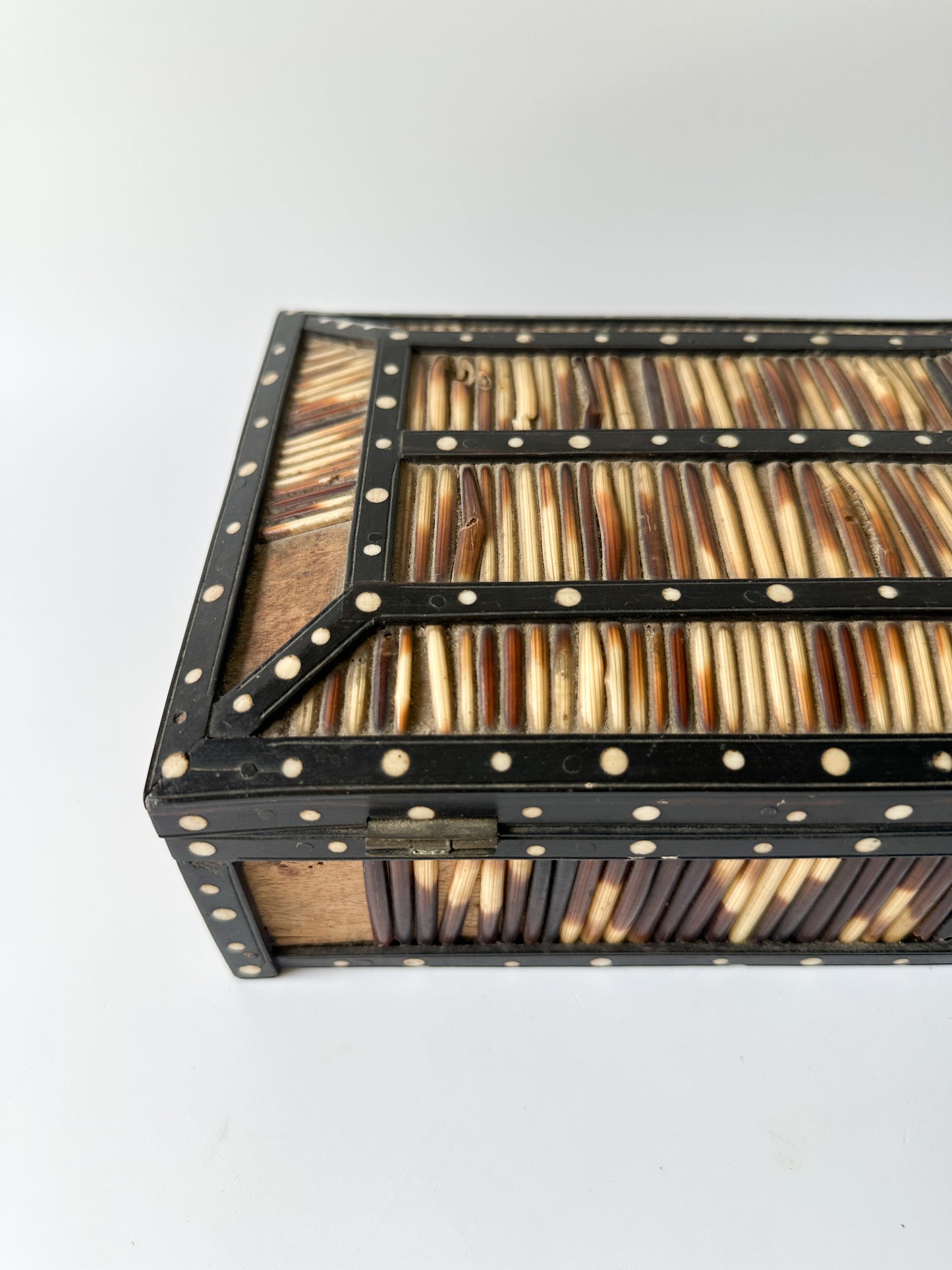 Antique Porcupine Quill Box
