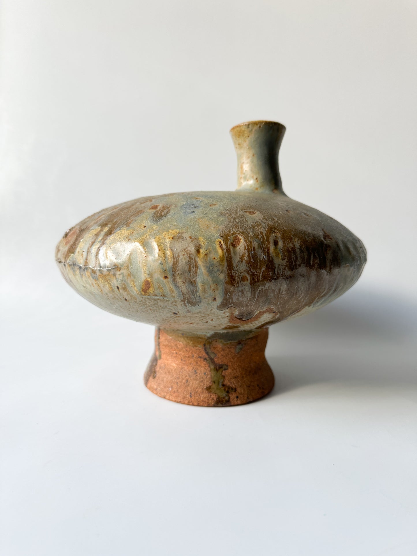 Abstract Artist Pottery Vessel Vase - signed