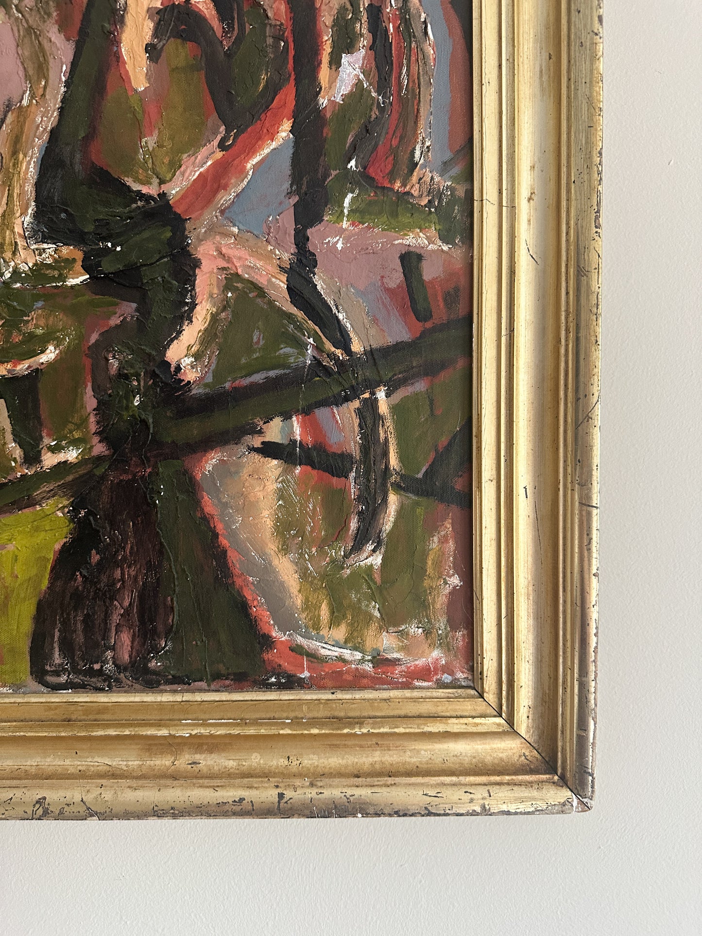 20th Century School, Abstract Figures, Impasto Oil On Board