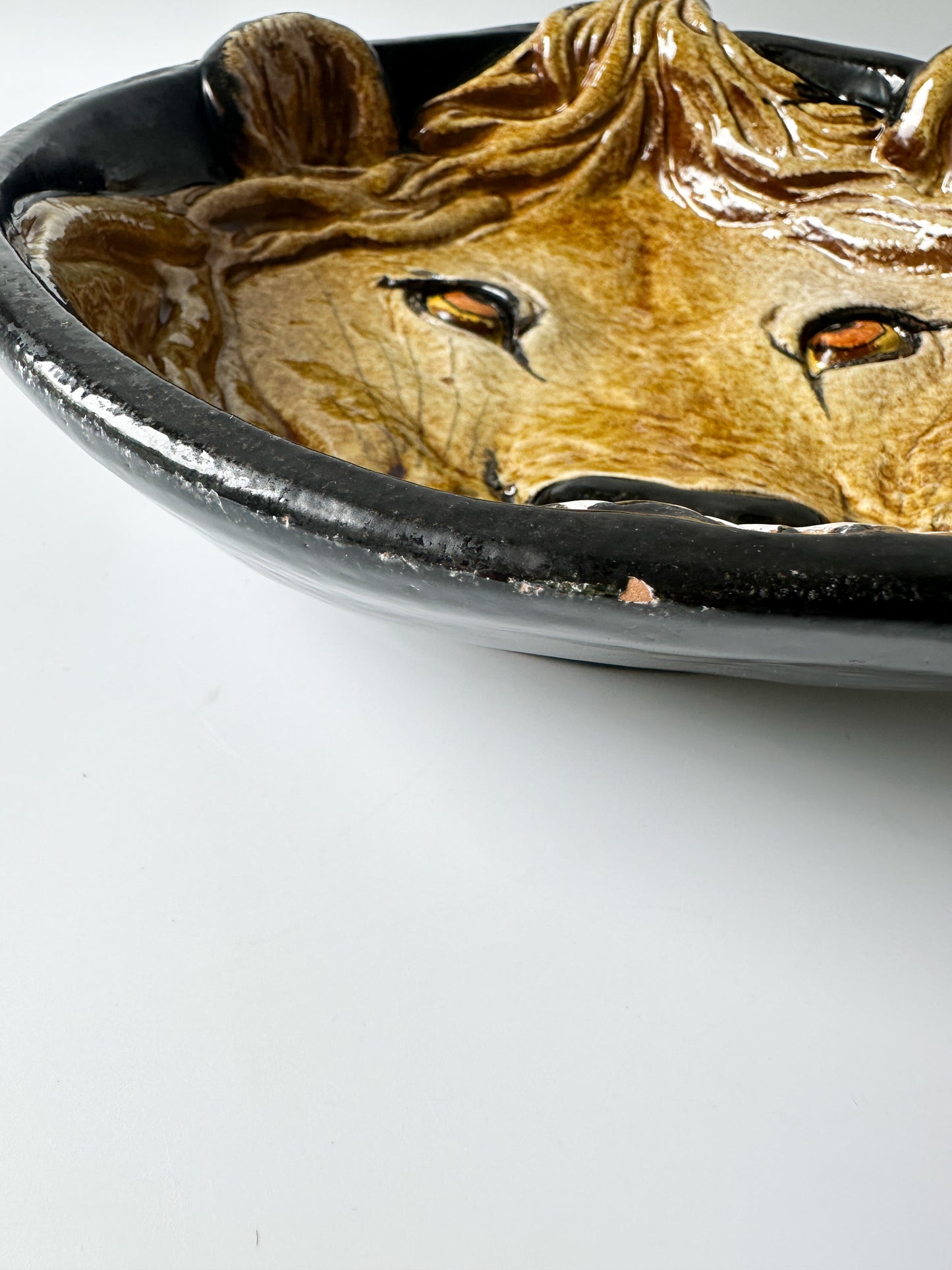 Vintage Lion Terracotta Bowl Made in Italy #2