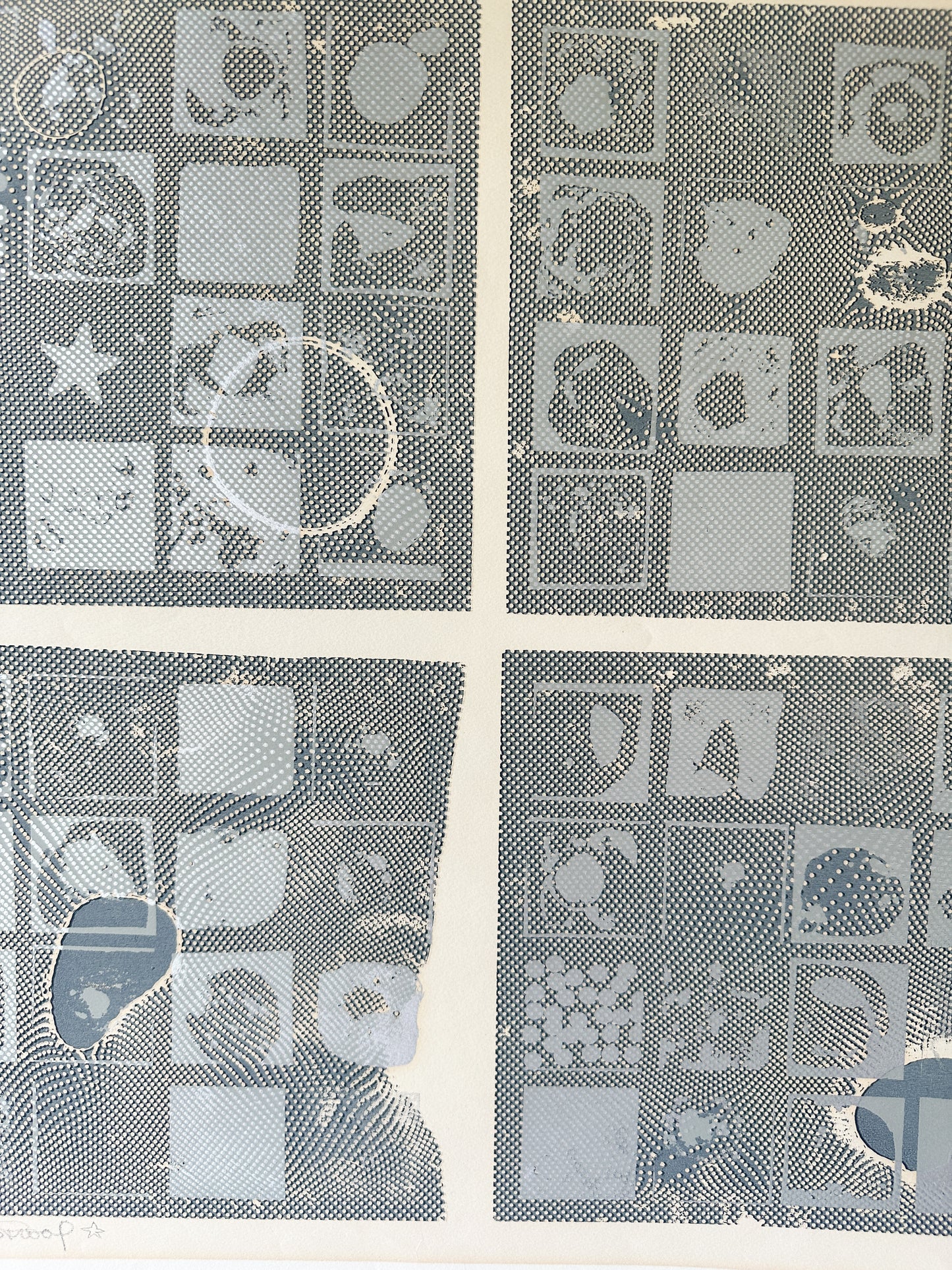 Black and Silver Ink Abstract - Screenprint by the late Velda Warner - SIGNED (29.5”W x 21”H)