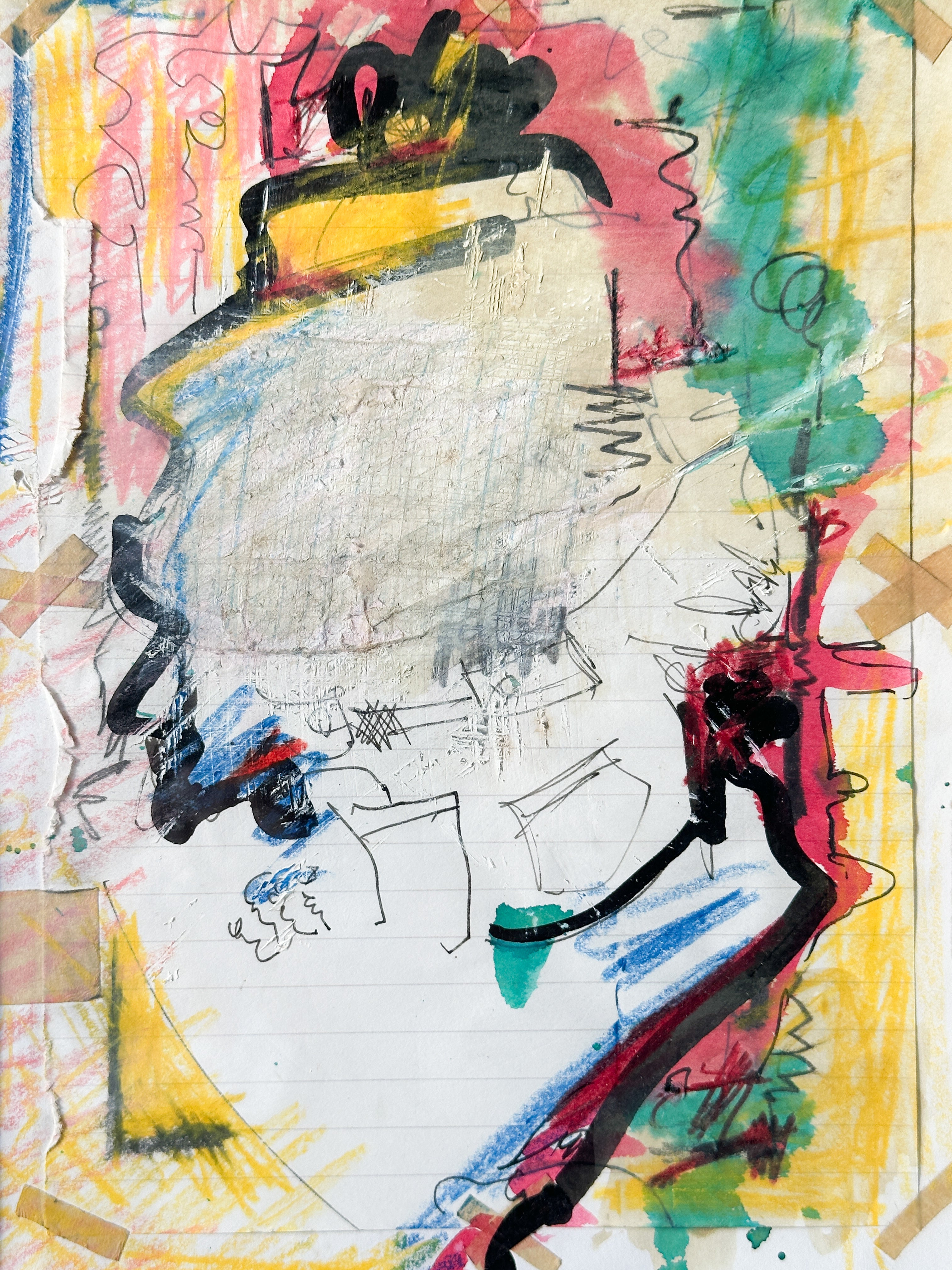 ink drawing of woman sitting