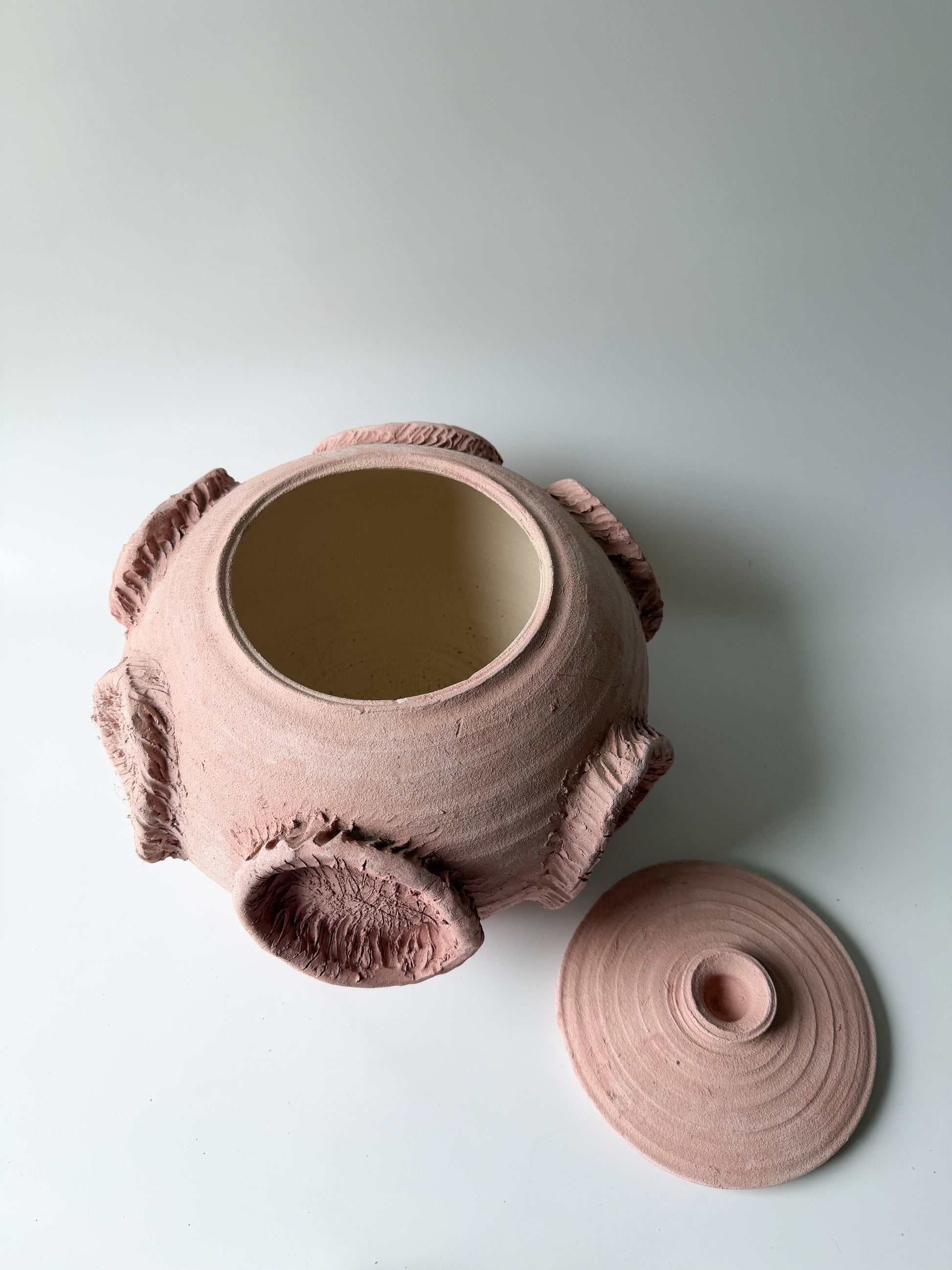 Heavy Vintage 1965 Handmade Lidded Pottery Bowl