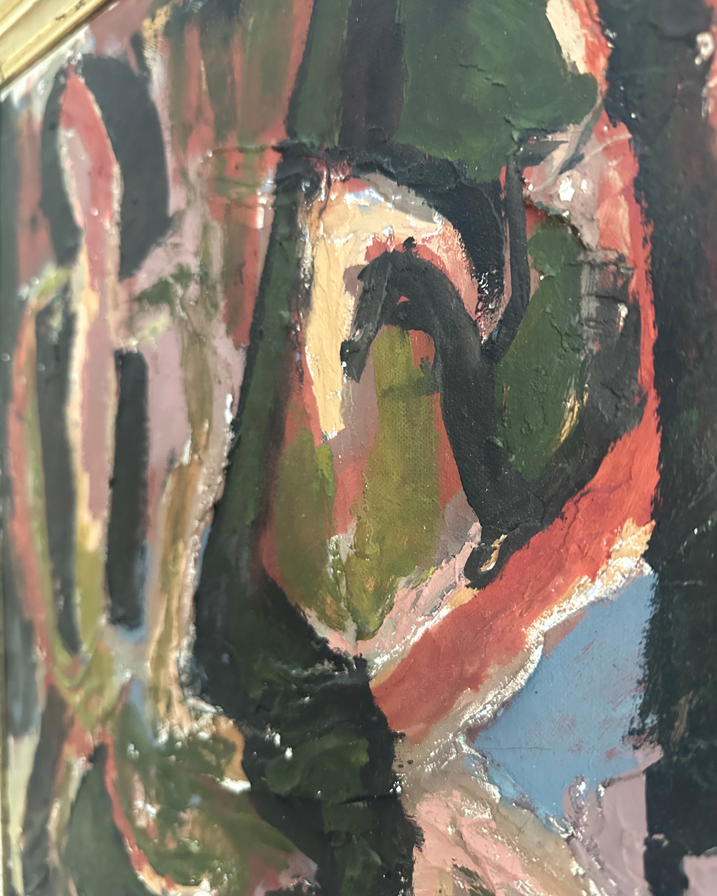 20th Century School, Abstract Figures, Impasto Oil On Board