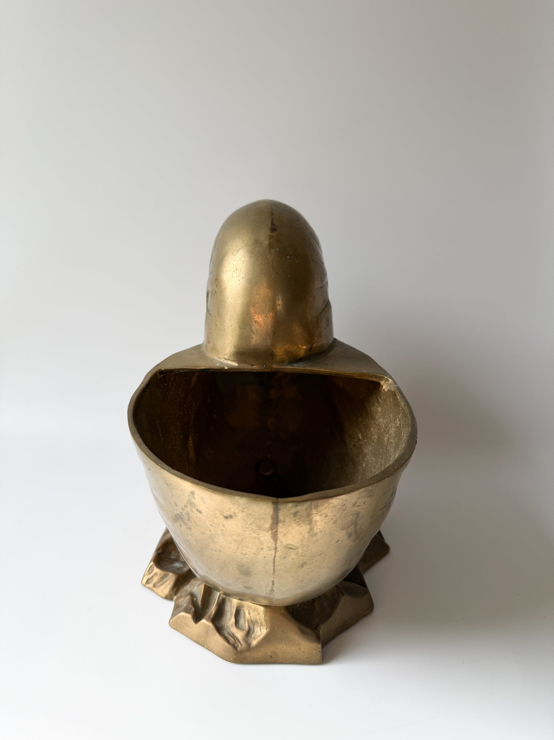 Vintage Hollywood Regency Brass Nautilus Shell Planter