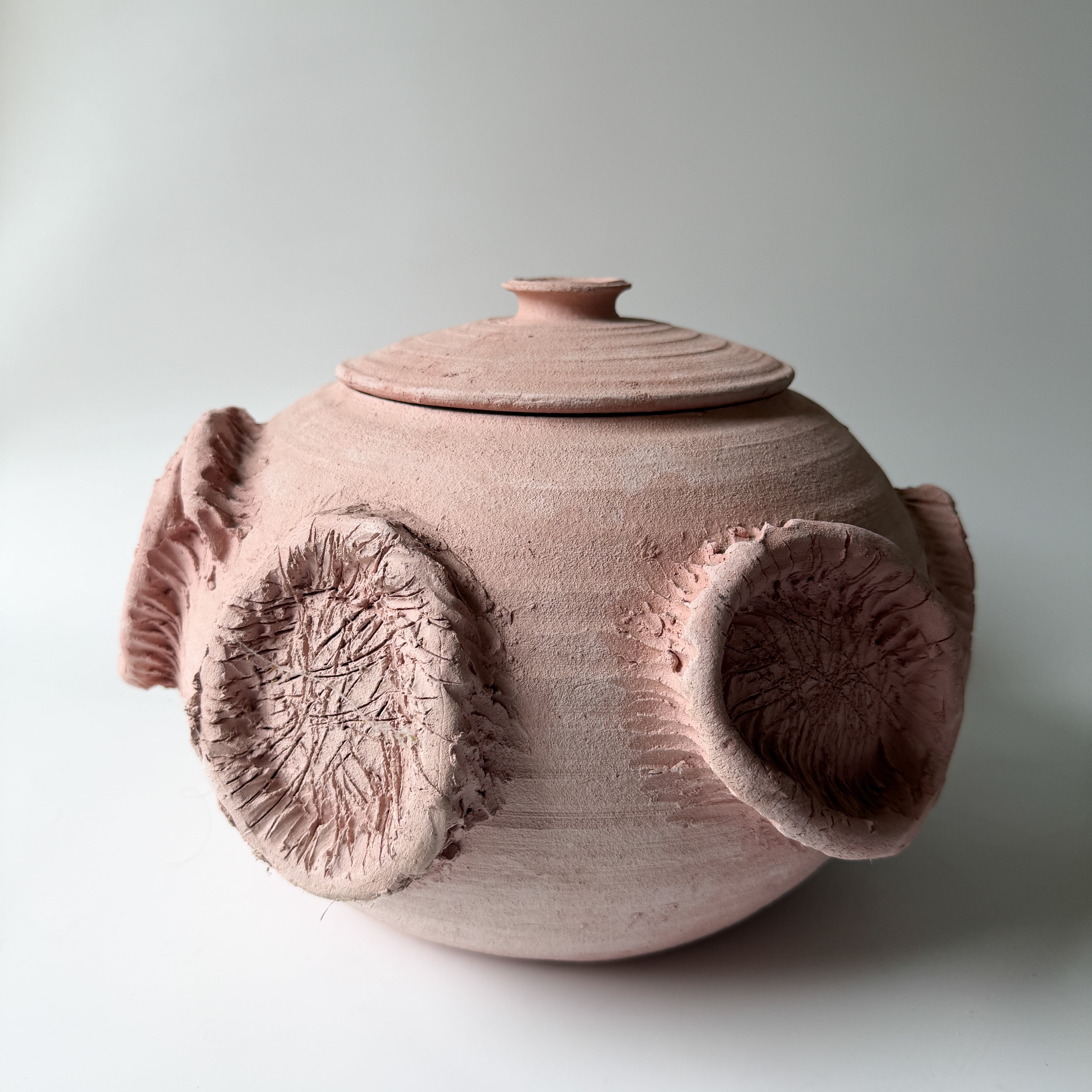 Heavy Vintage 1965 Handmade Lidded Pottery Bowl