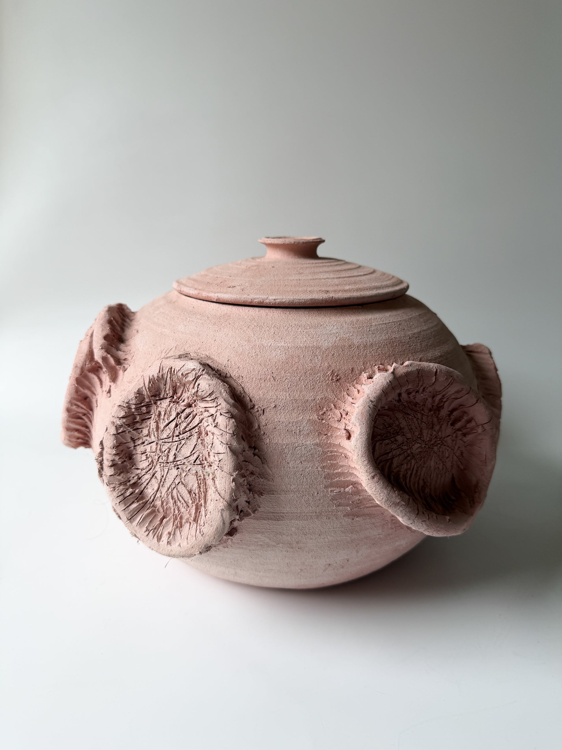Heavy Vintage 1965 Handmade Lidded Pottery Bowl