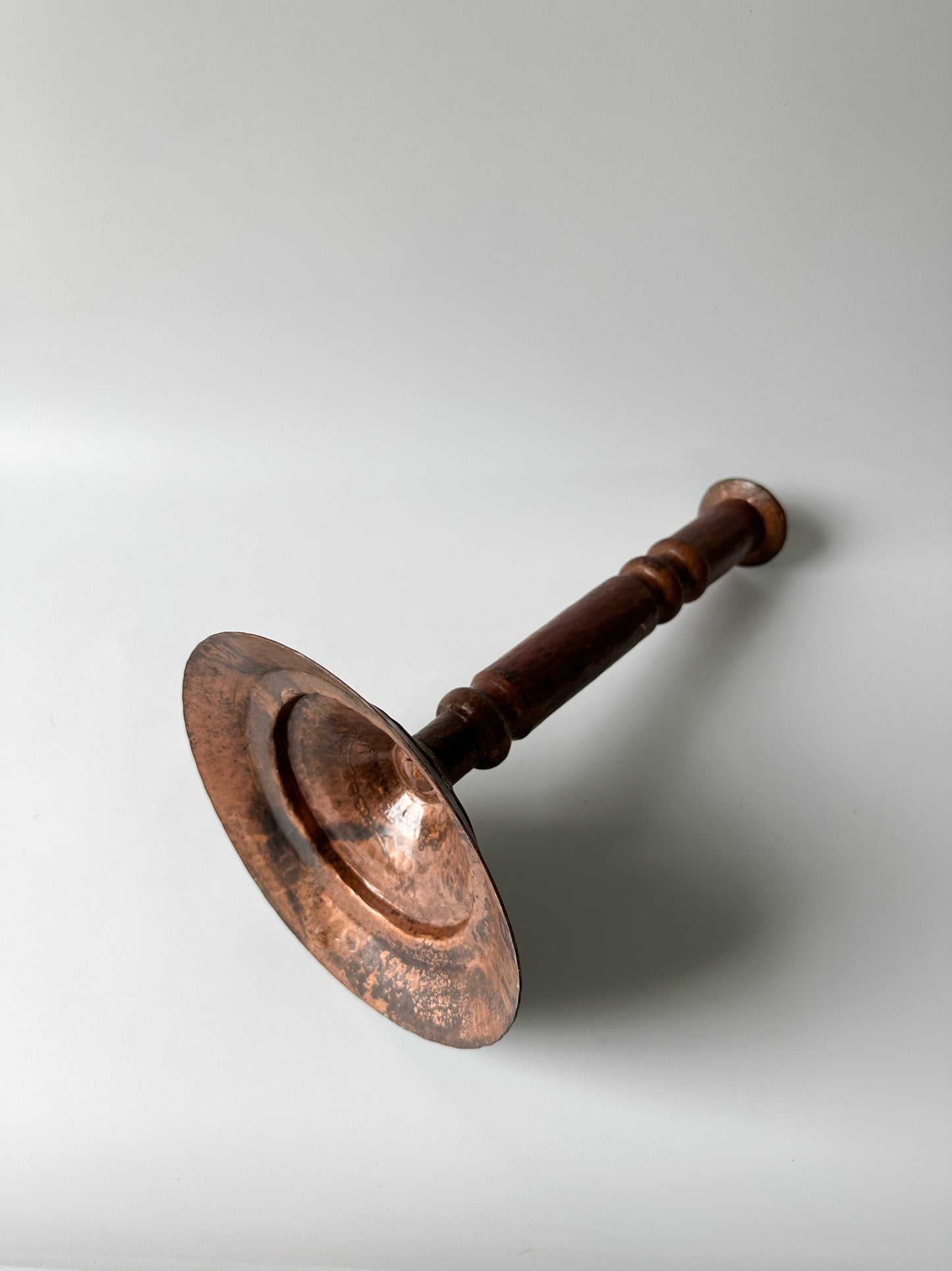 Tall Hammered Copper Candlestick