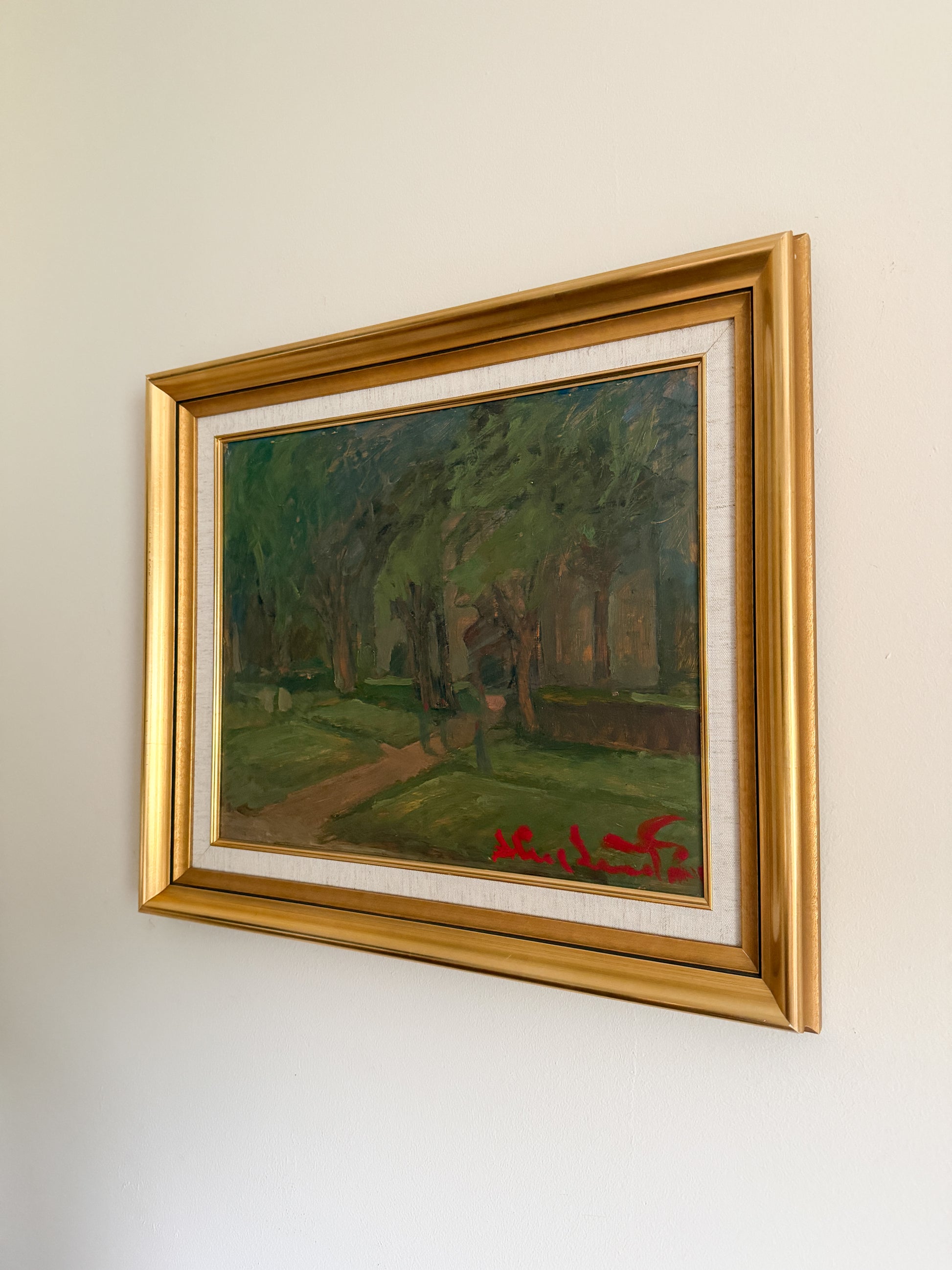 STIG EVERT LINDBERG - Outdoor Scene - Oil Painting on Panel