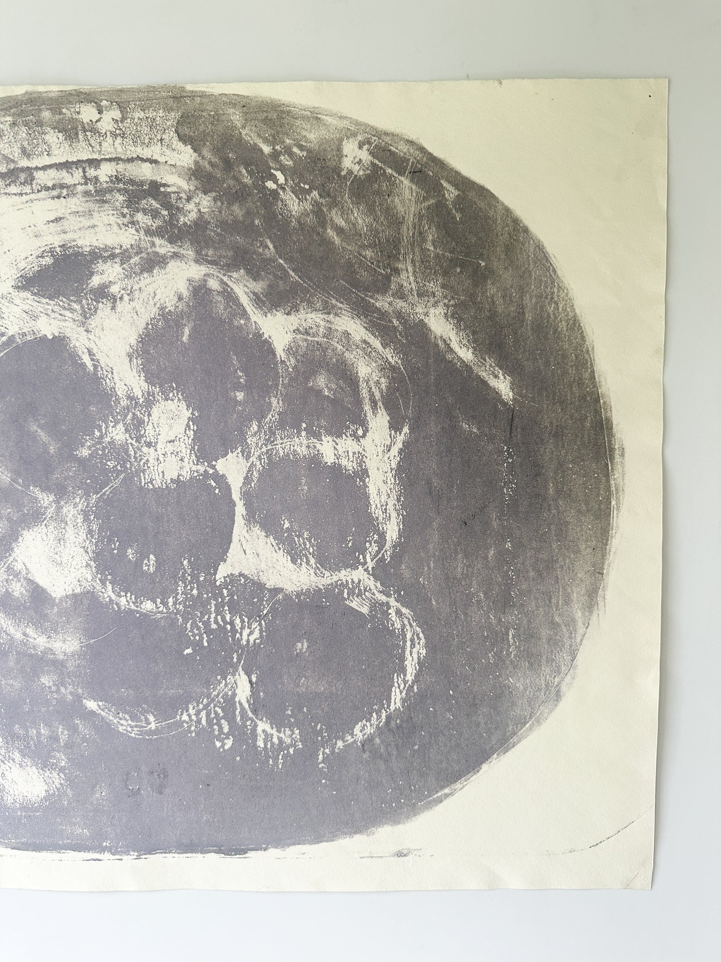 "TRANSCRIPTION FOR FRUIT" yellow/gray (for Erik Satie) Gnossinne No. 2 by Artist Jane Matteson (21" W x 17" H)