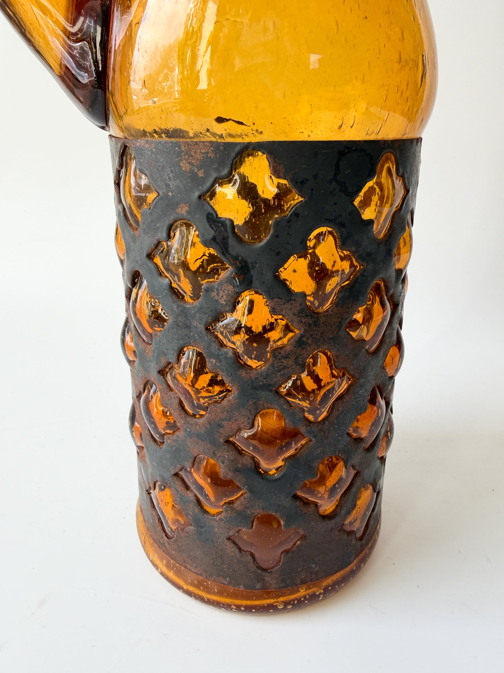 Vintage MCM Felipe Derflinger Imprisoned Glass Pitcher