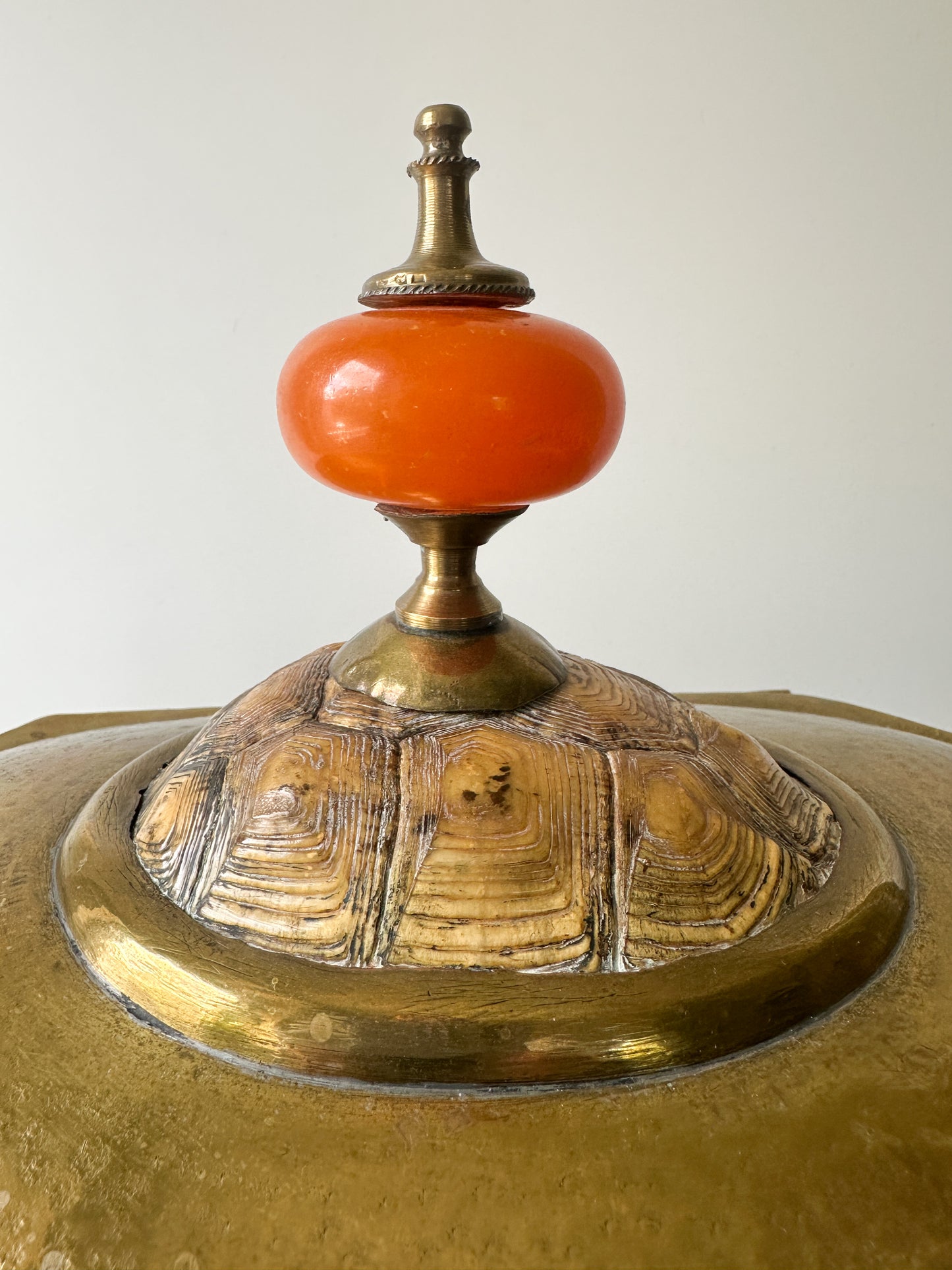Vintage Hammered Brass Tea Caddy Box