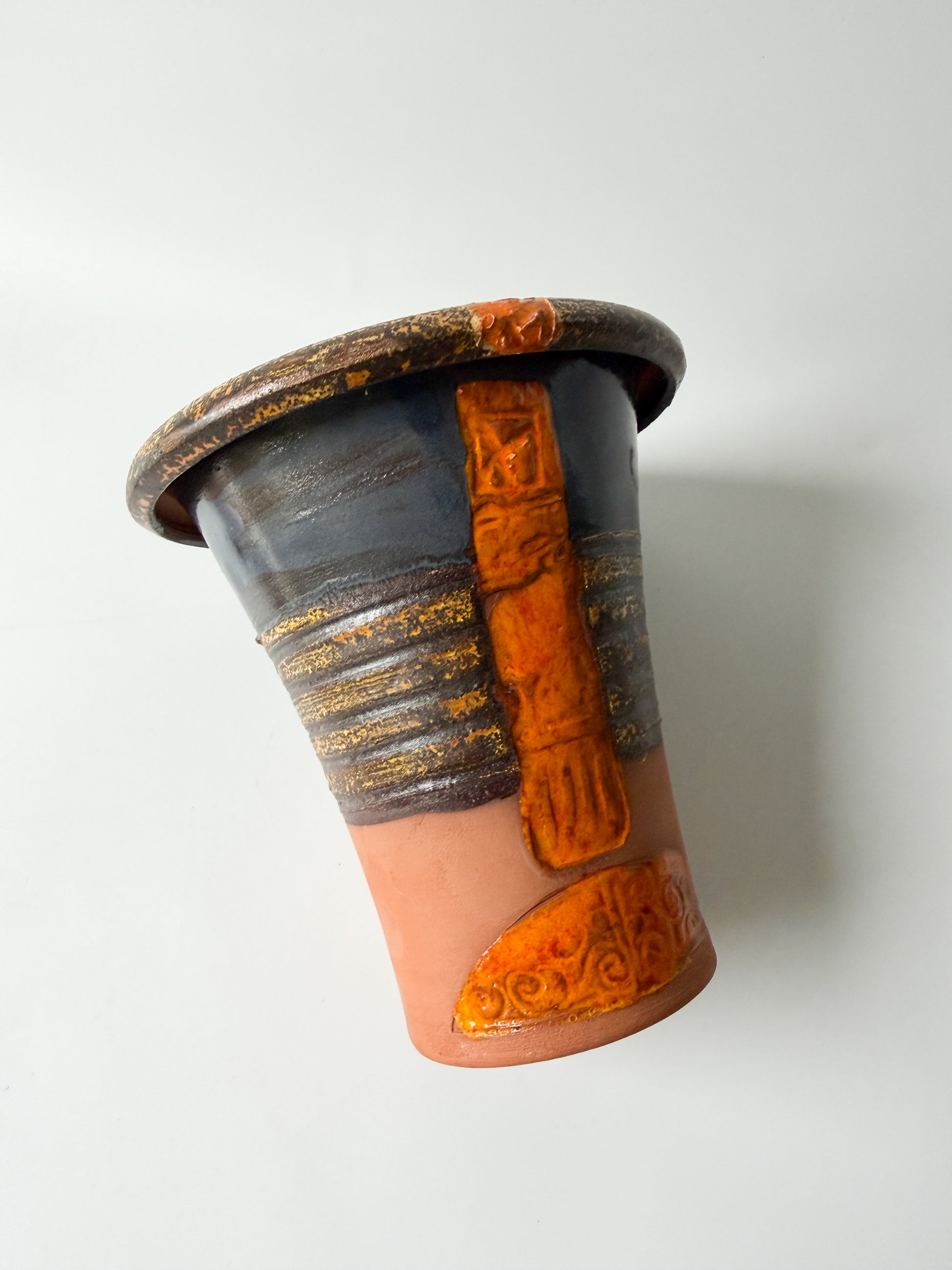 Danko Terracotta Flower Pot with Orange Glaze
