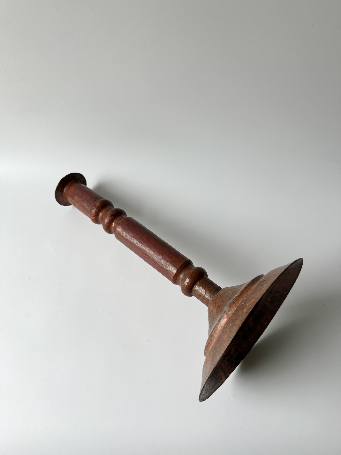 Tall Hammered Copper Candlestick