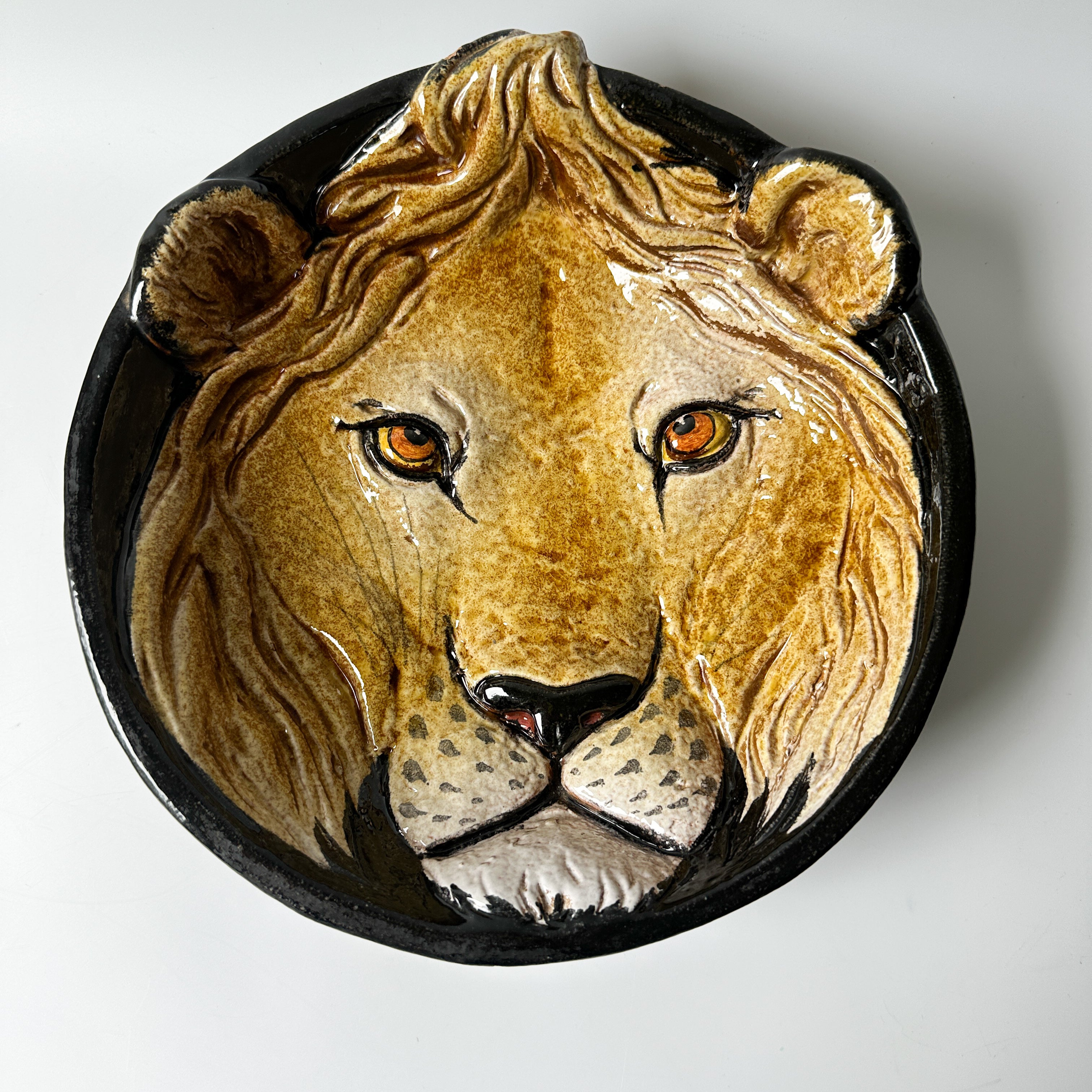 Vintage Lion Terracotta Bowl Made in Italy #2