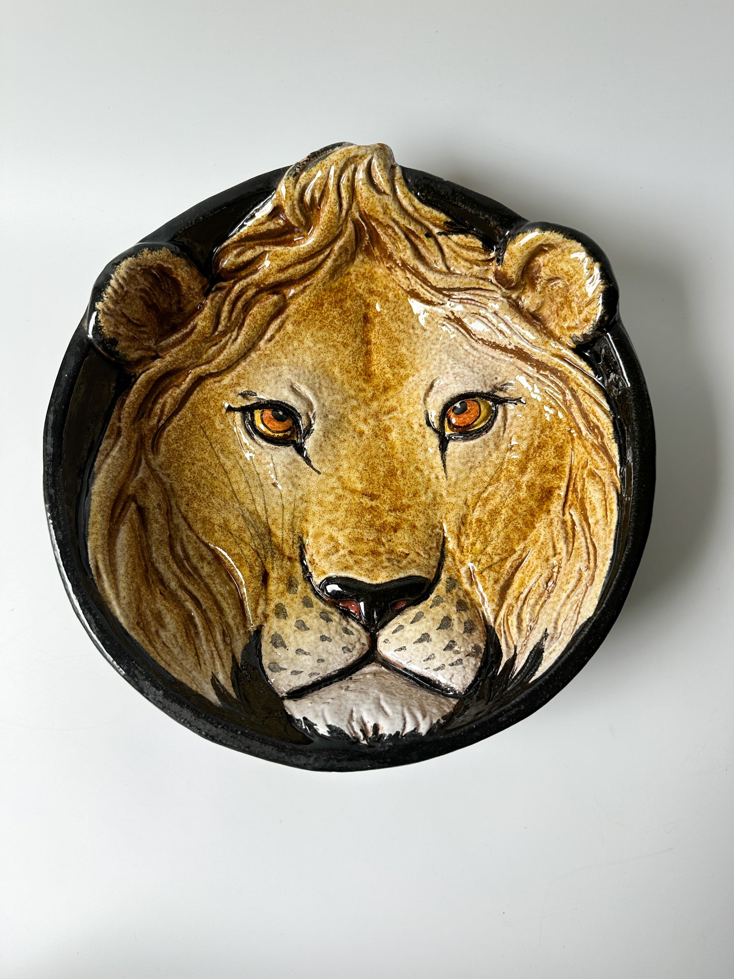 Vintage Lion Terracotta Bowl Made in Italy #2