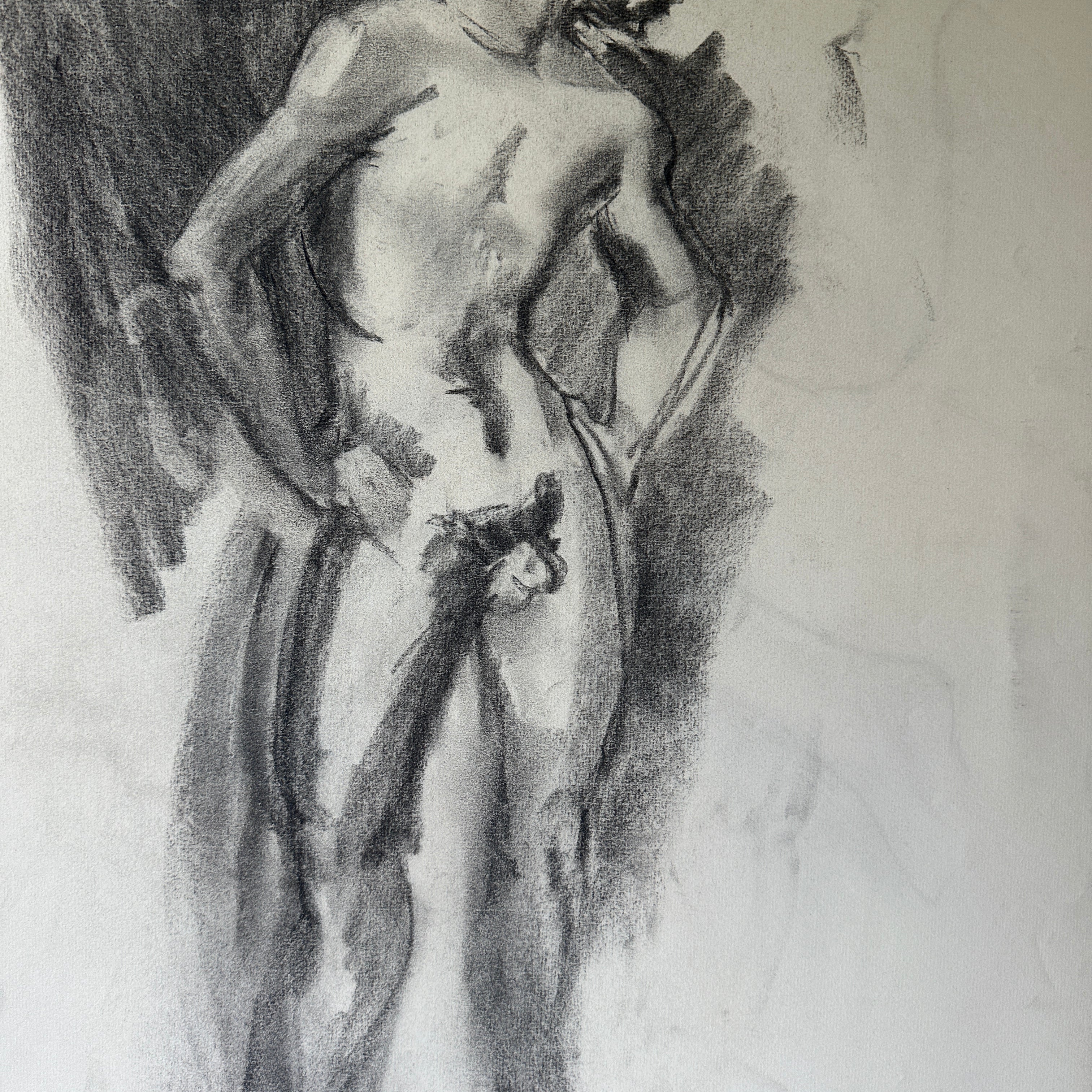 Double-Sided Nude Male I - Sketch by Jane Matteson (18"W x 24"H)
