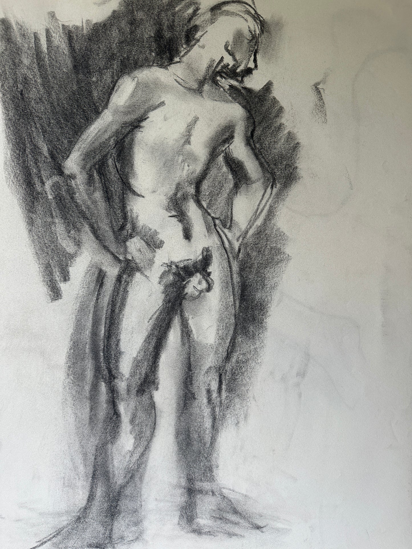 Double-Sided Nude Male I - Sketch by Jane Matteson (18"W x 24"H)