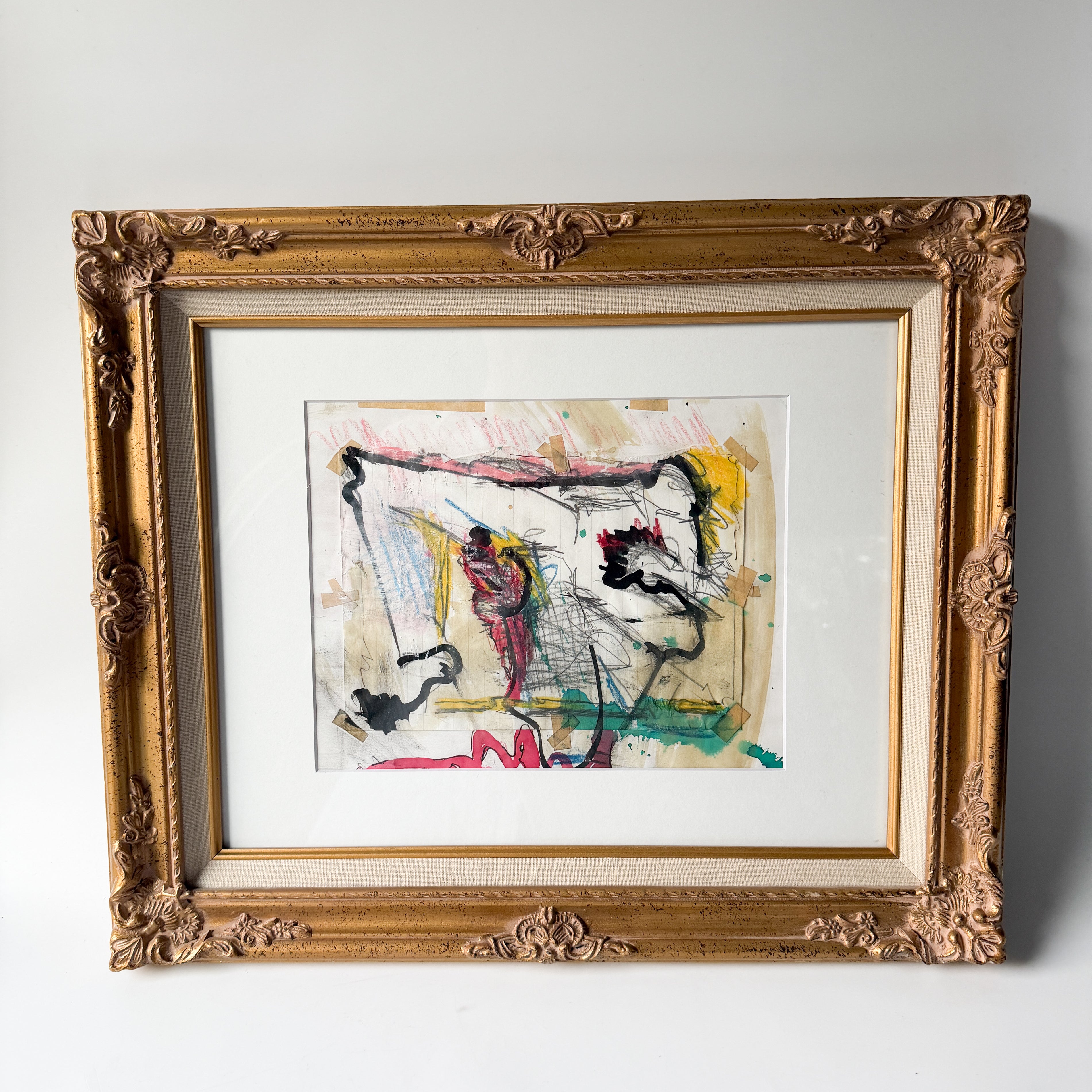 Vintage Abstract Mixed Media Art - France