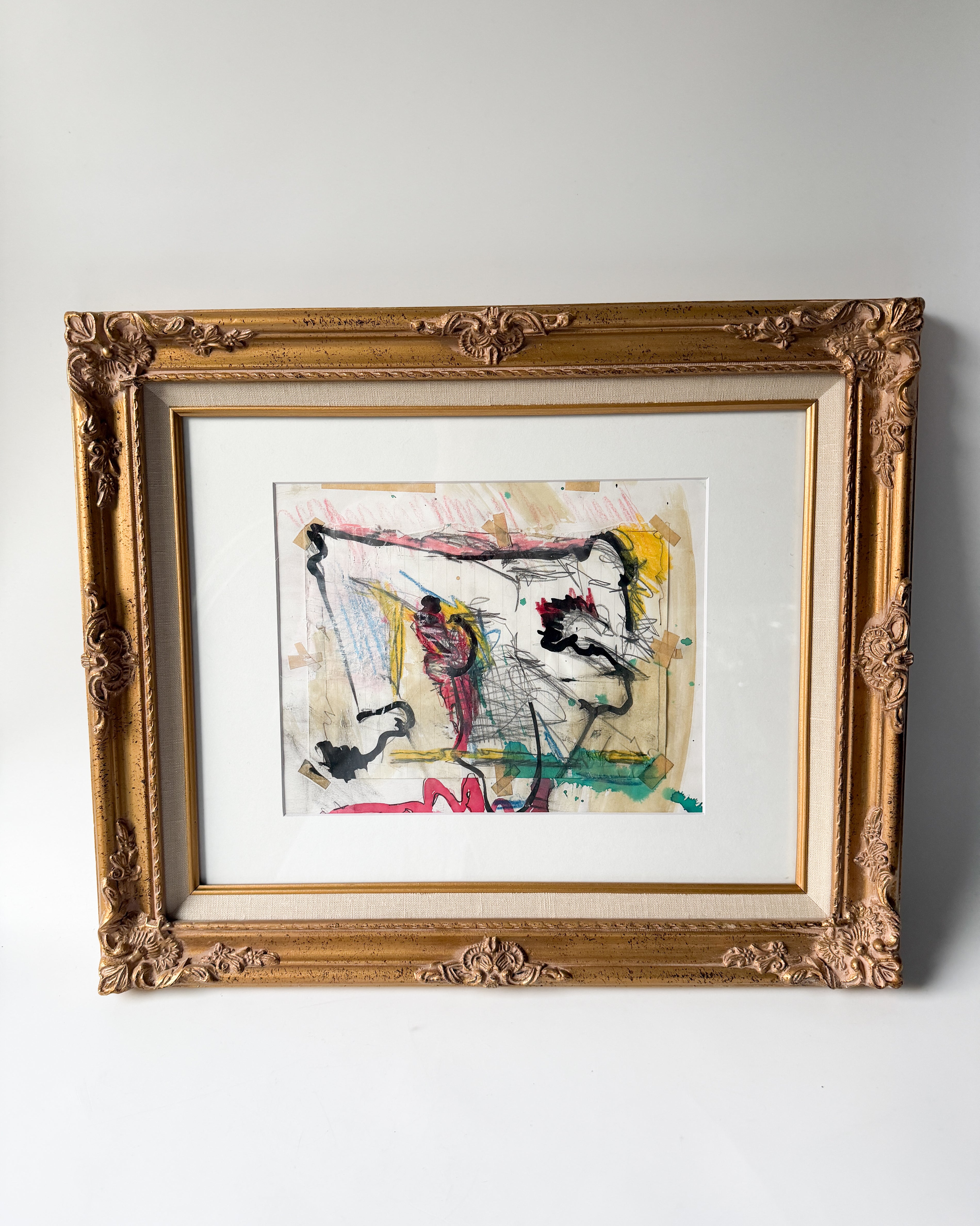 Vintage Abstract Mixed Media Art - France