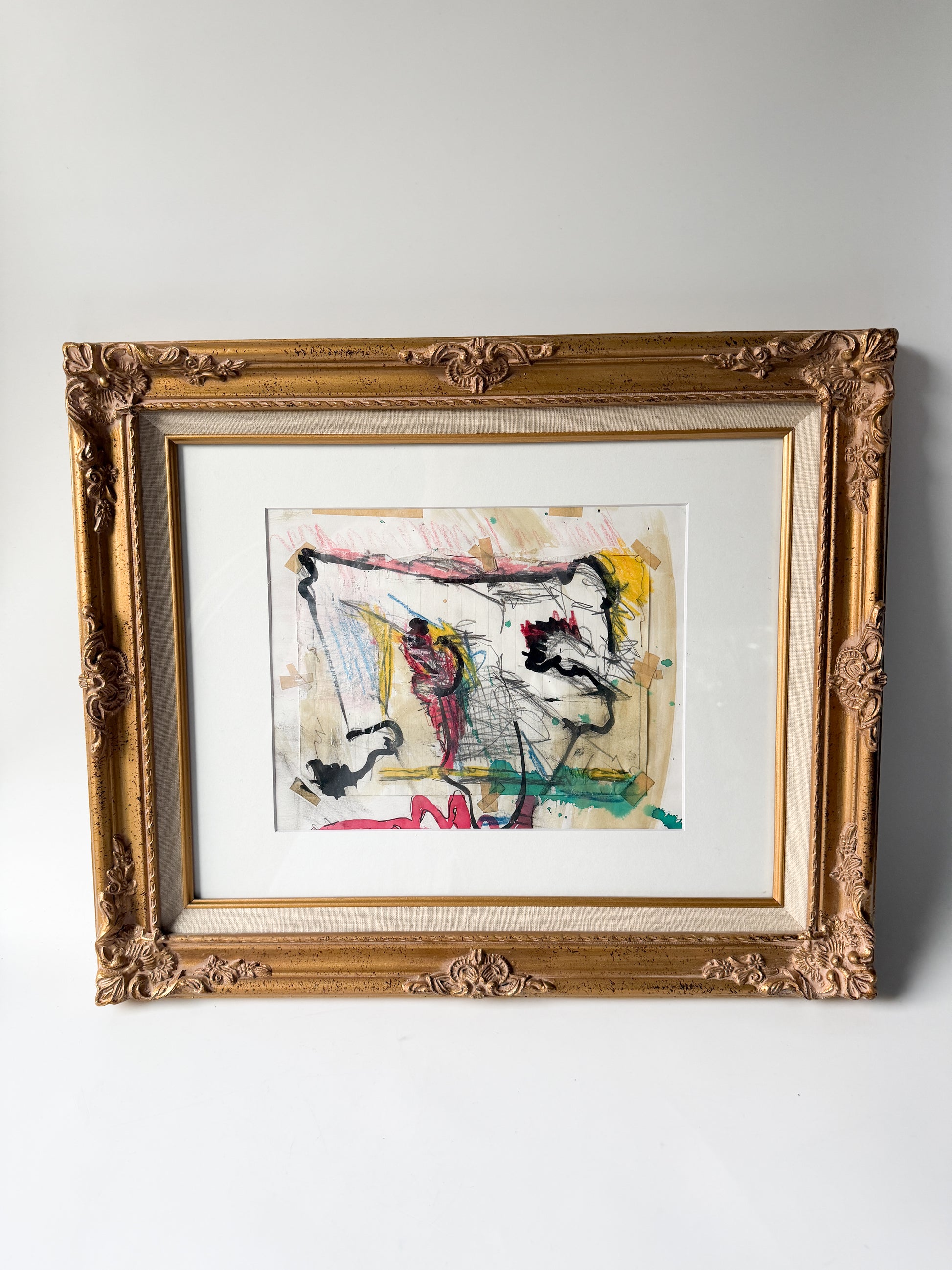 Vintage Abstract Mixed Media Art - France