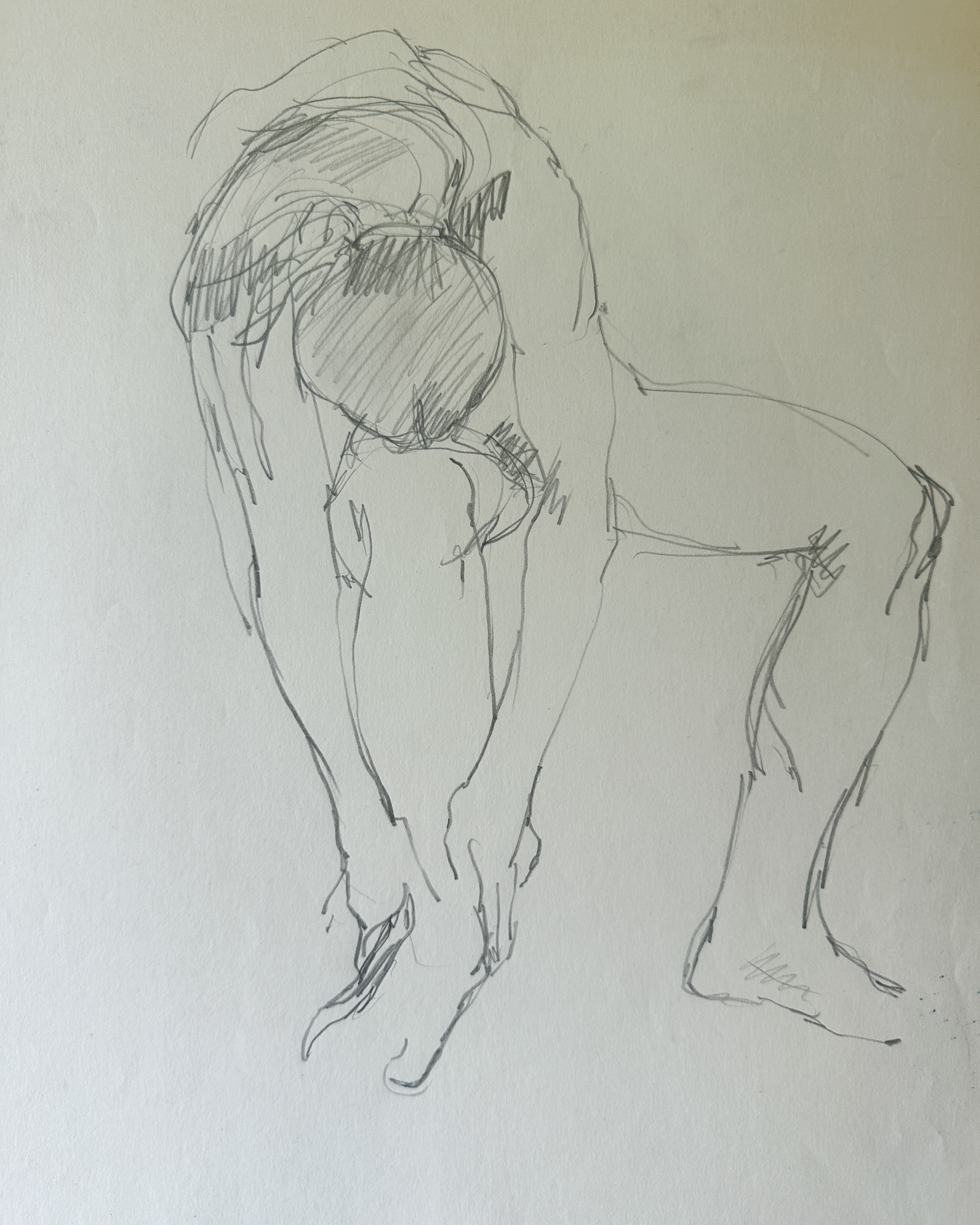 Dancer Pencil Sketch by Jane Matteson (12"W x 18"H)