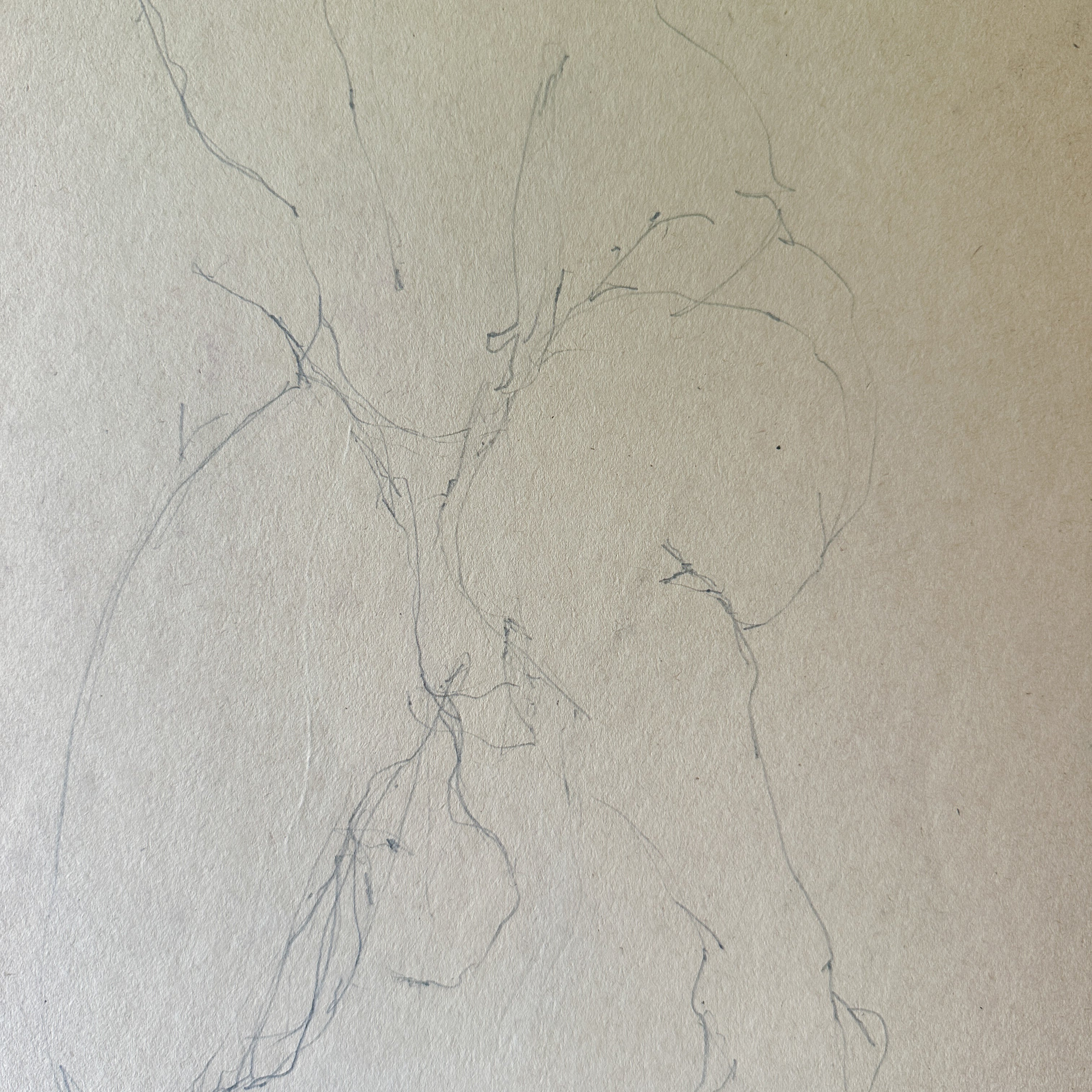 Nude Pencil Sketch (Double-Sided) by Jane Matteson (8.75"W x 15.5"H)