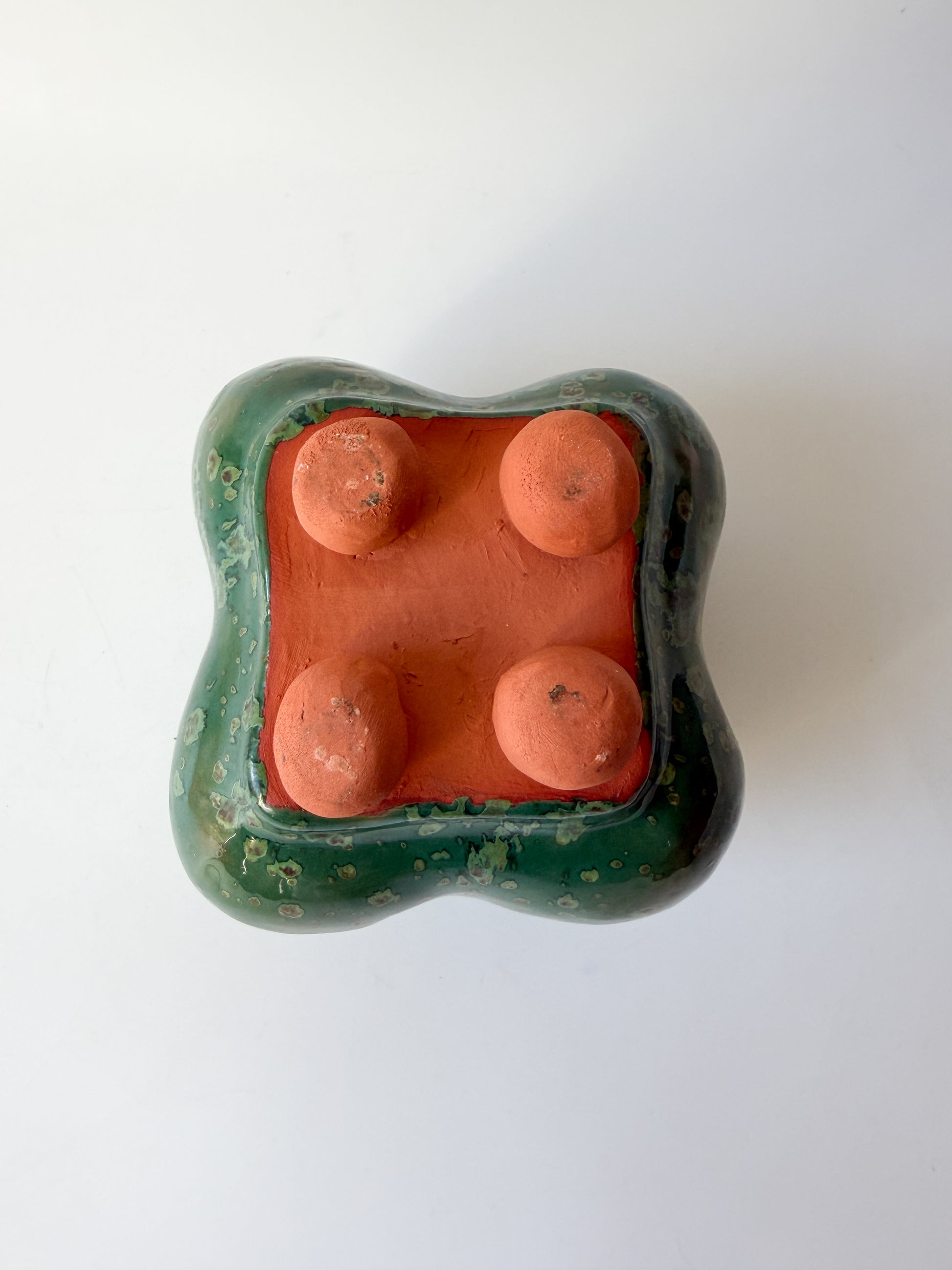 Small Handmade Terracotta Pottery Ikebana Vase