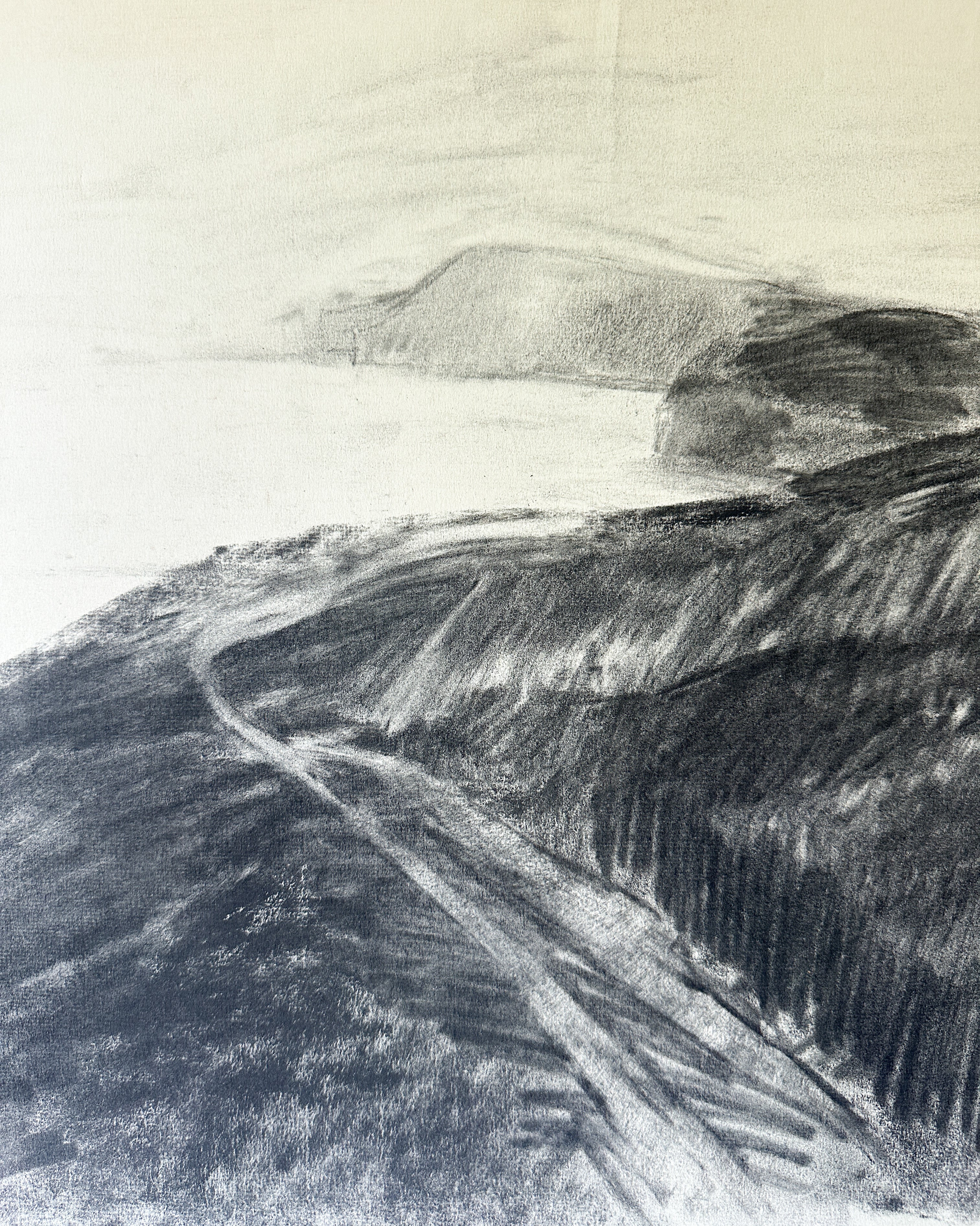 Black Pastel Sealight Landscape by Jane Matteson (23.5"W x 18"H)