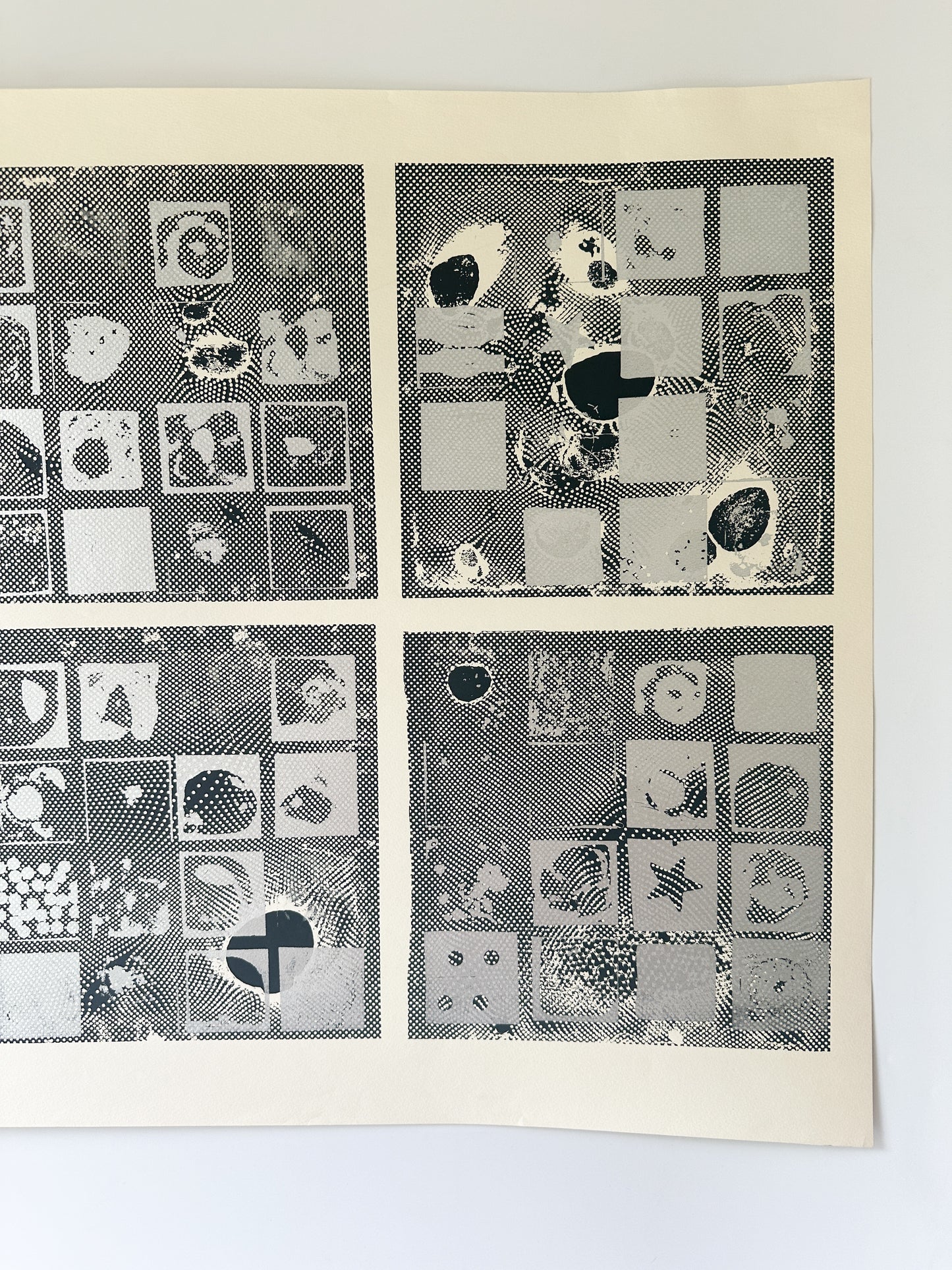 Black and Silver Ink Abstract - Screenprint by the late Velda Warner (26.125”W x 19.125”H)