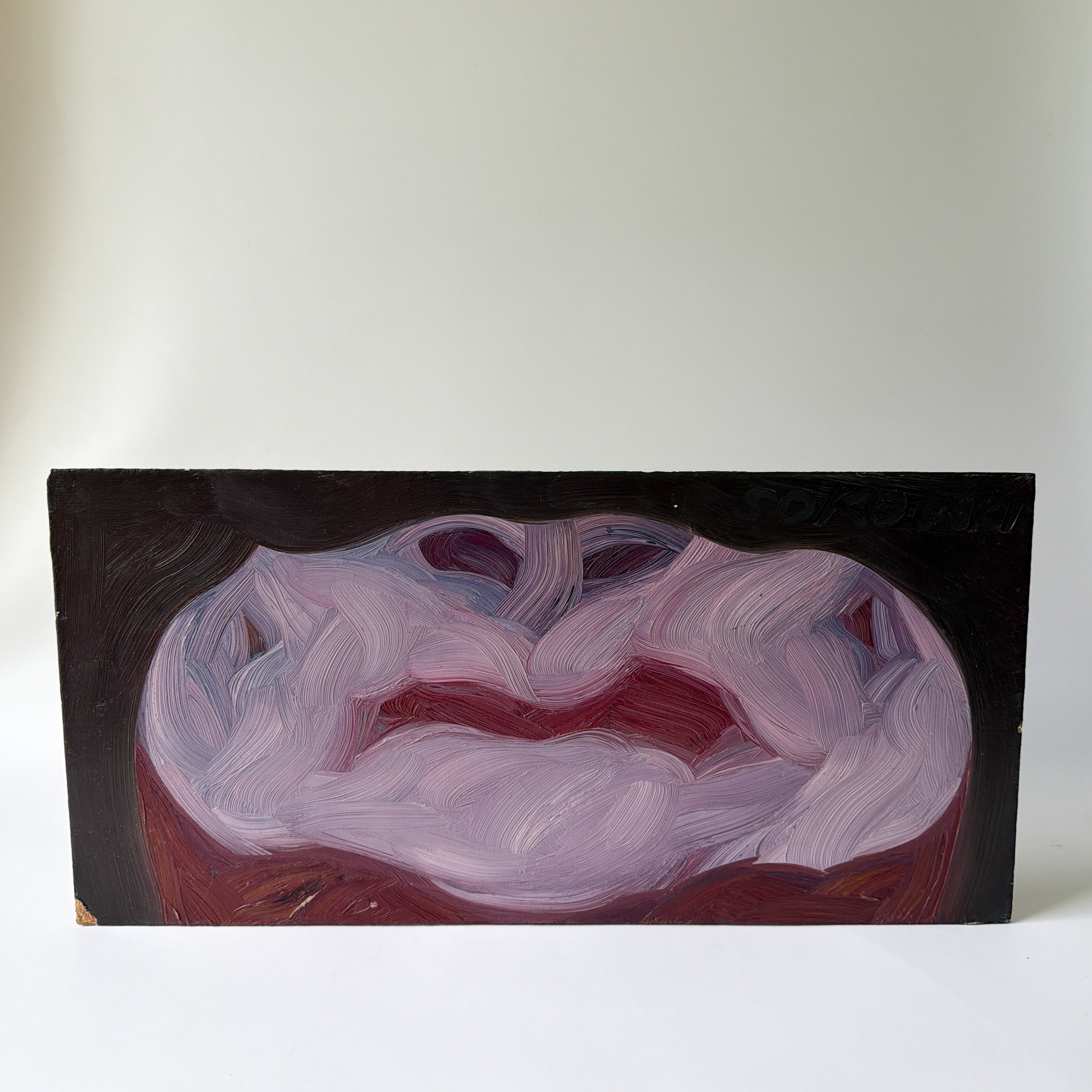 Morris Sokolsky - Oil on Board 16"W x 8"H - Unframed