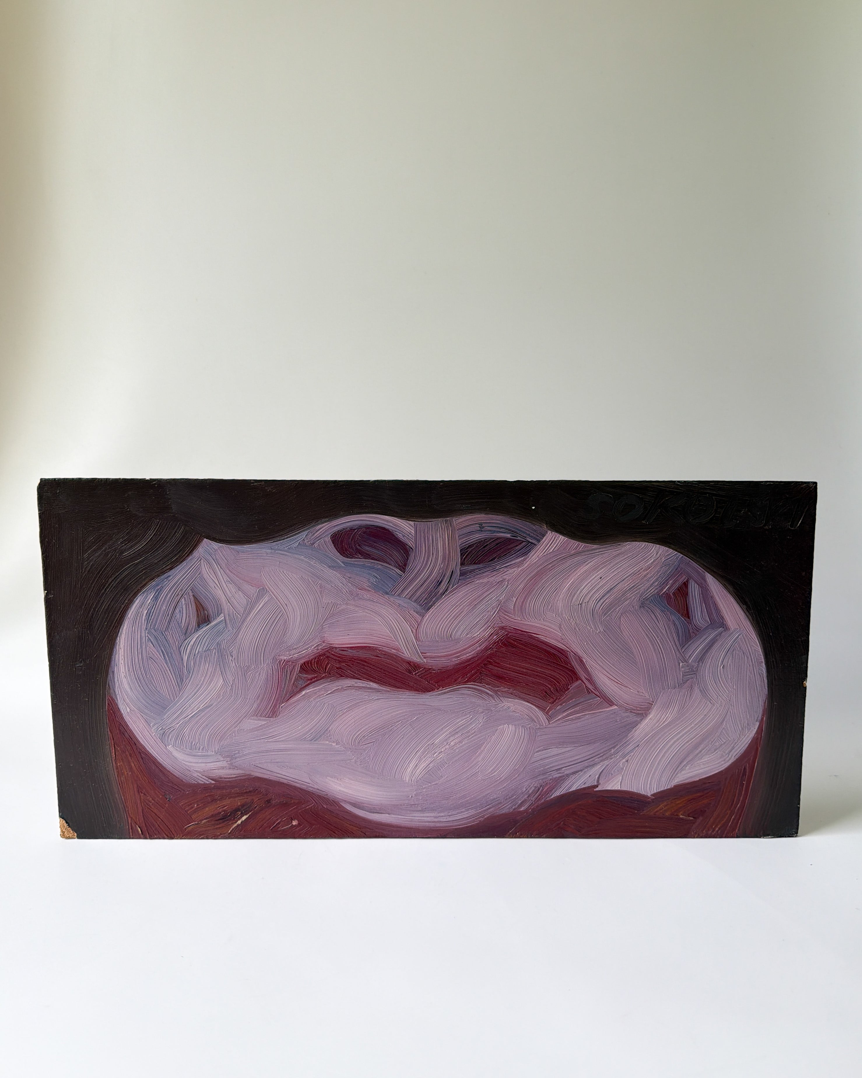 Morris Sokolsky - Oil on Board 16"W x 8"H - Unframed