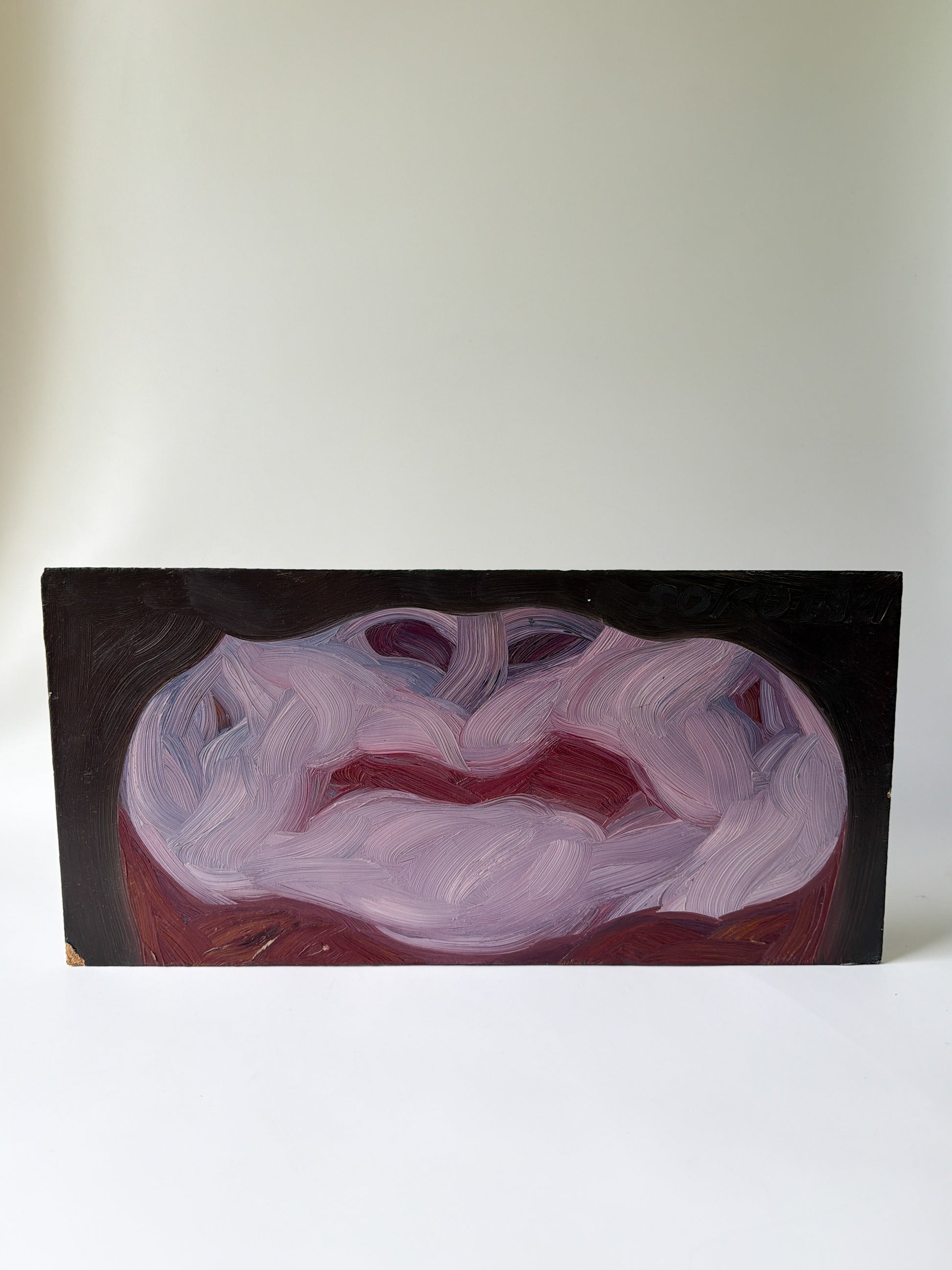 Morris Sokolsky - Oil on Board 16"W x 8"H - Unframed