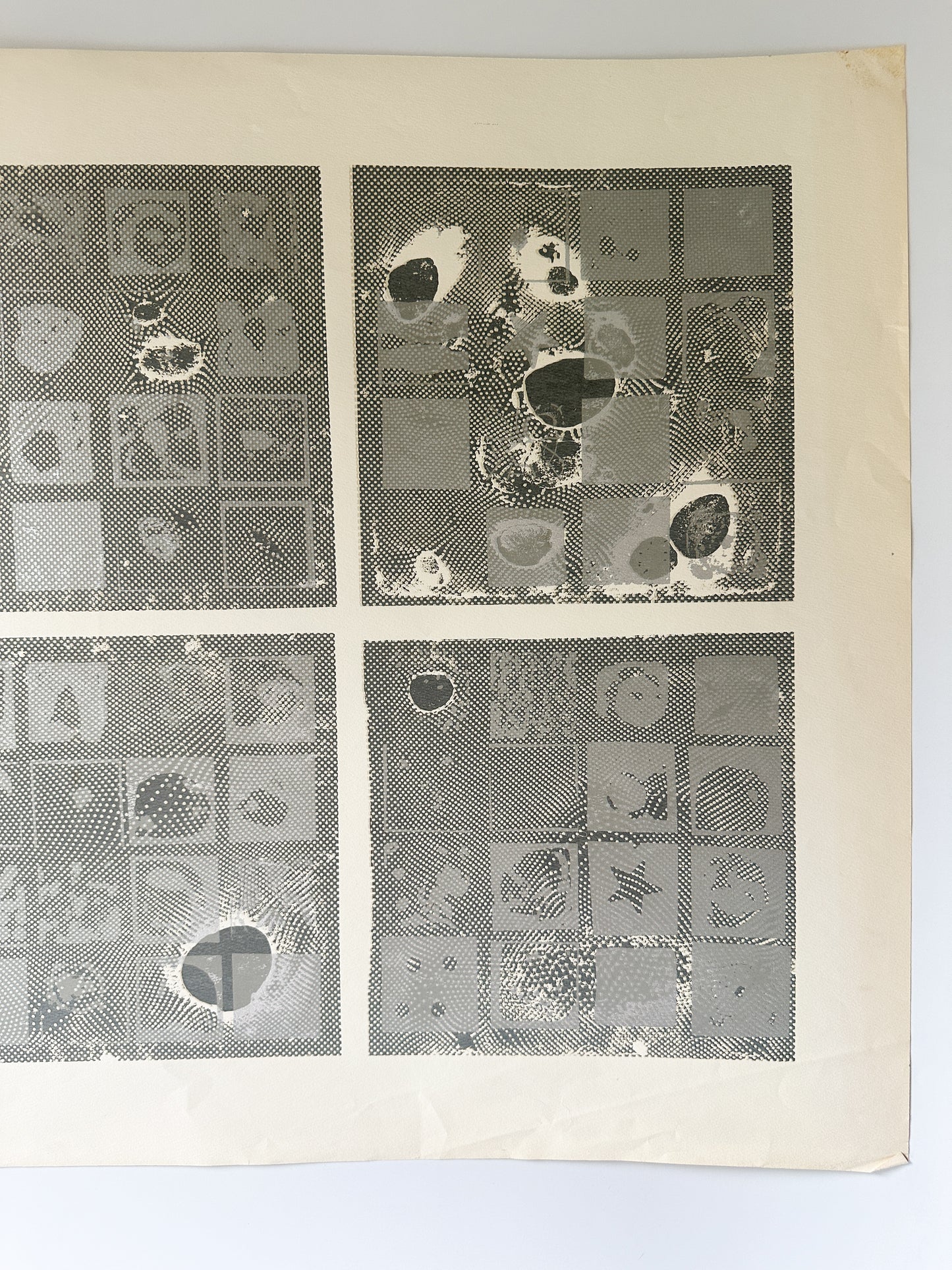 Black and Silver Ink Abstract - Screenprint by the late Velda Warner (29”W x 20.5”H)