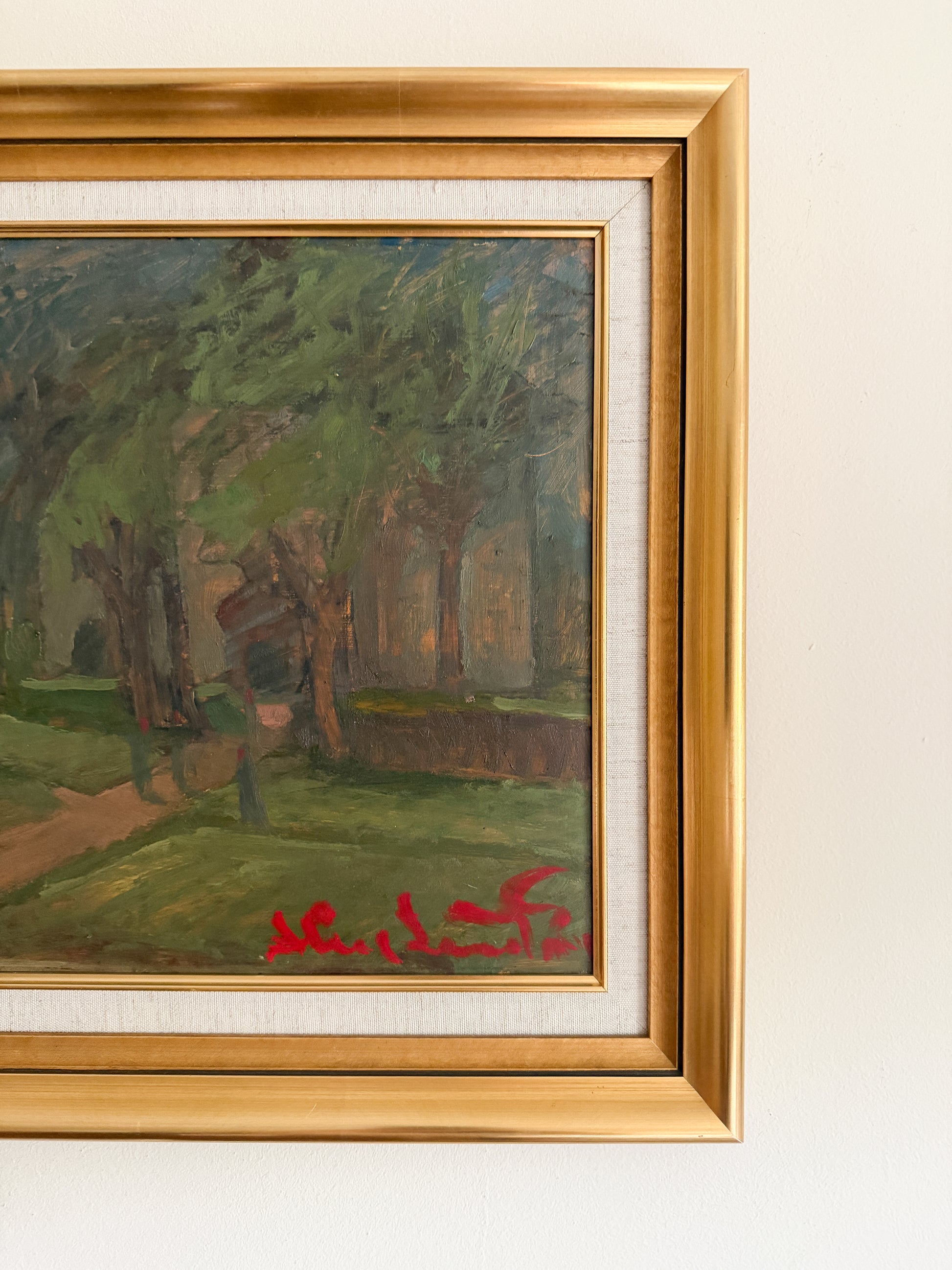 STIG EVERT LINDBERG - Outdoor Scene - Oil Painting on Panel