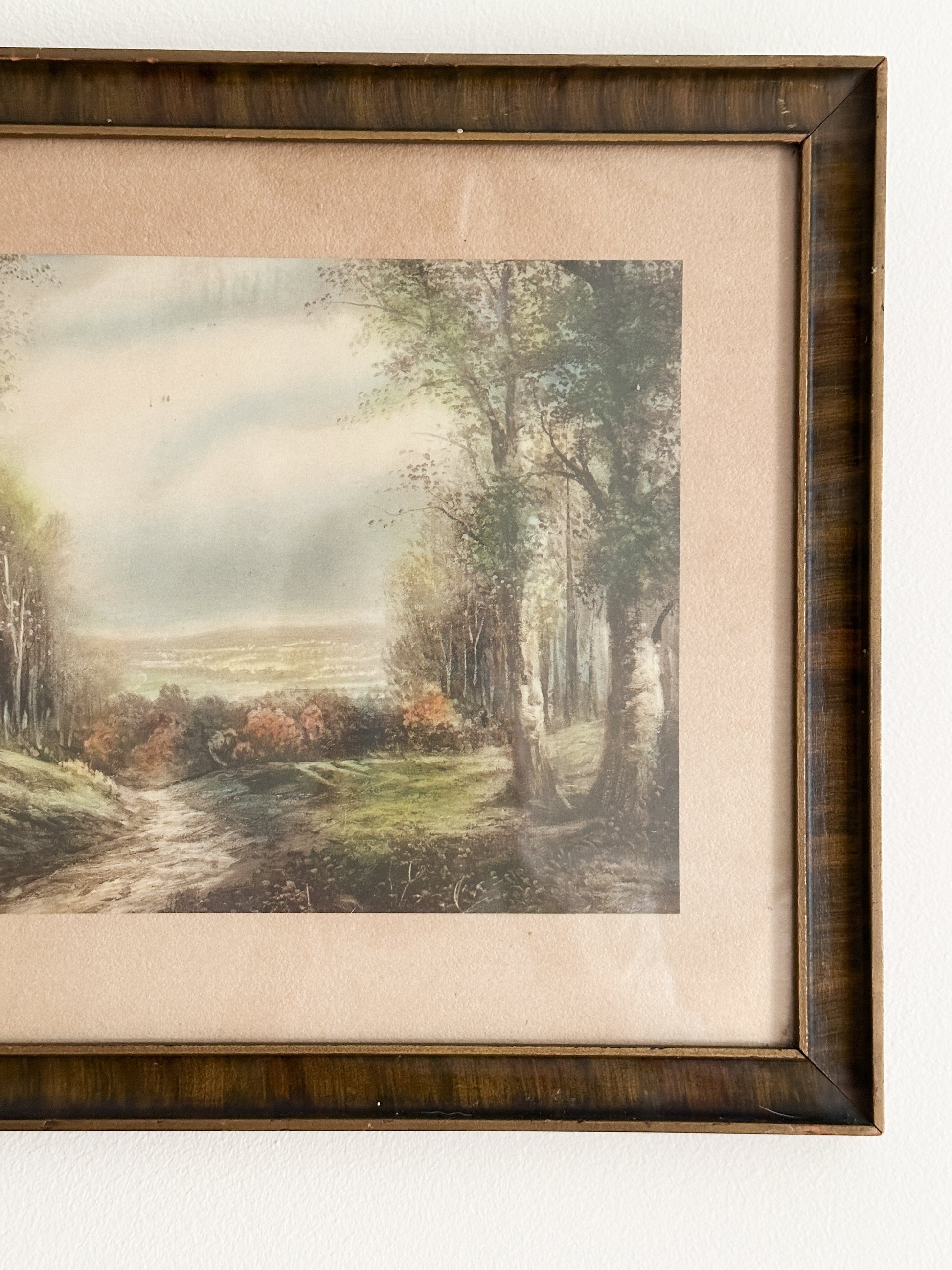 Antique Color Lithograph Landscape