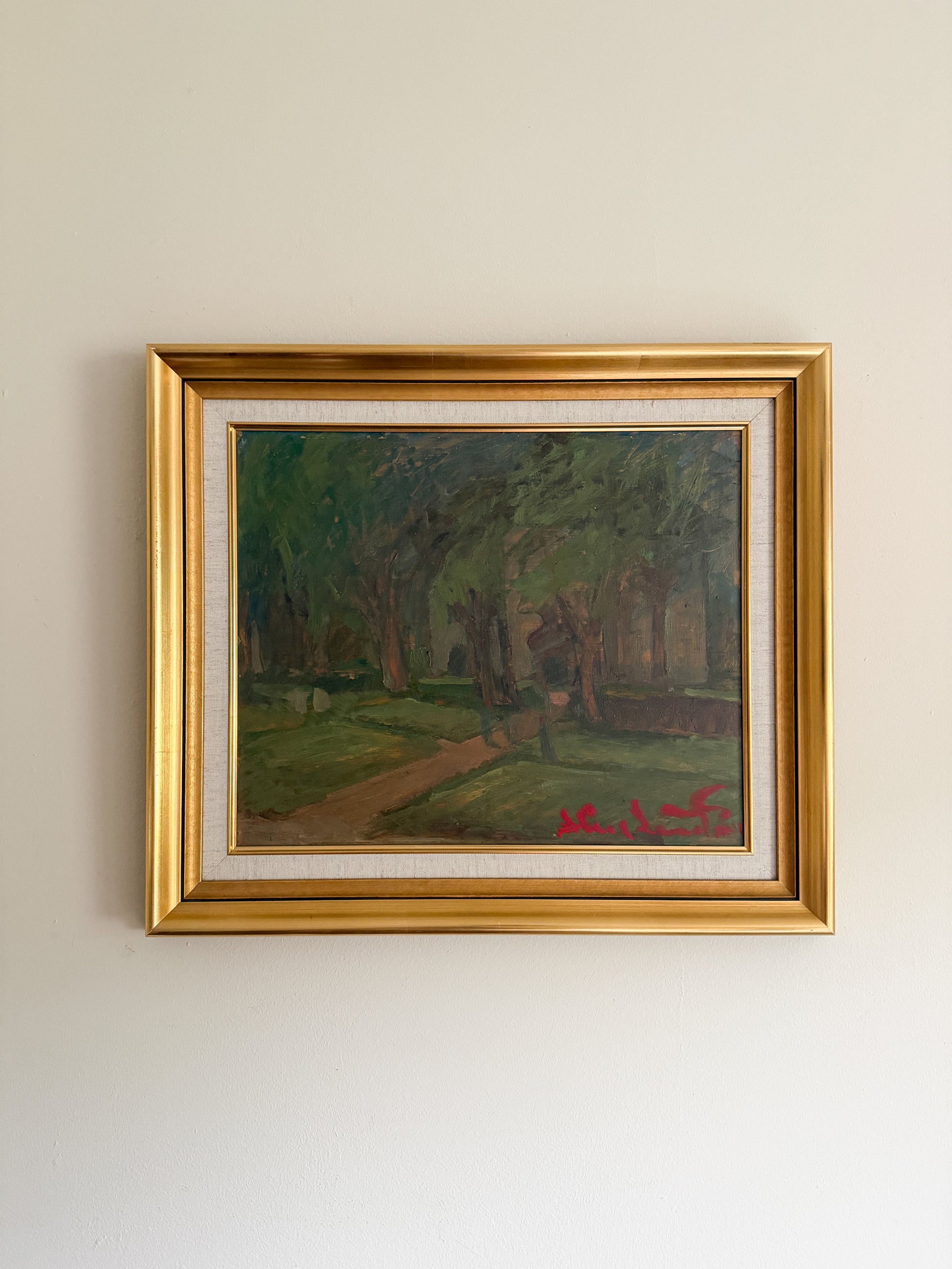 STIG EVERT LINDBERG - Outdoor Scene - Oil Painting on Panel